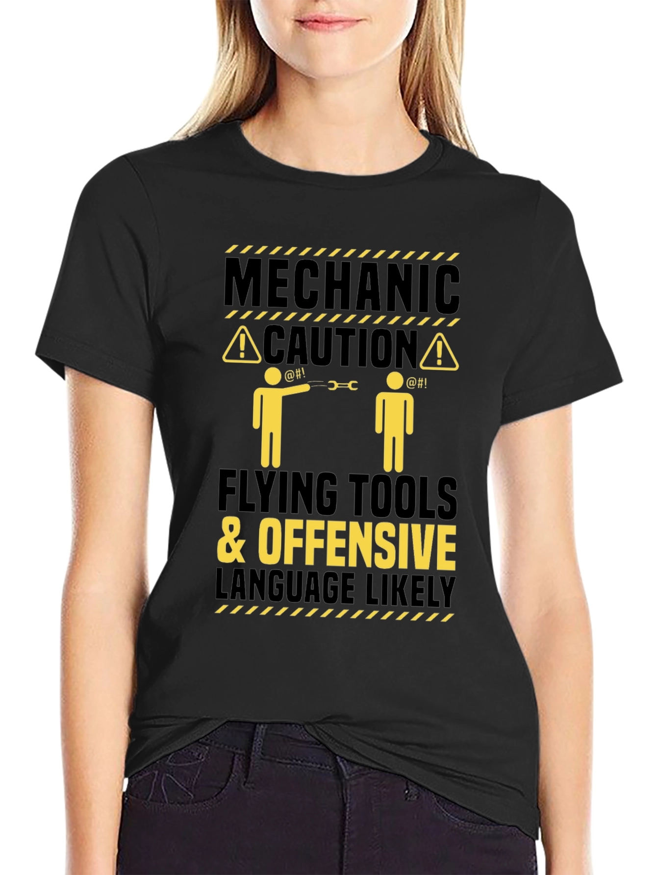 Mechanic Caution Funny Graphic T-Shirt