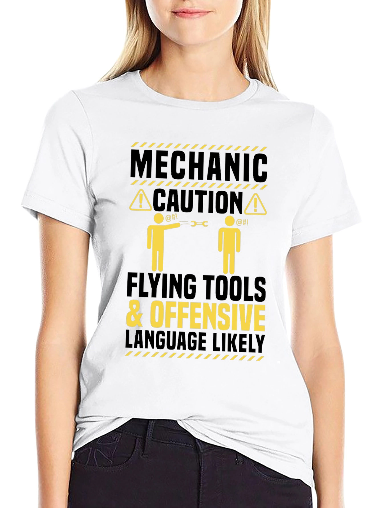 Mechanic Caution Funny Graphic T-Shirt