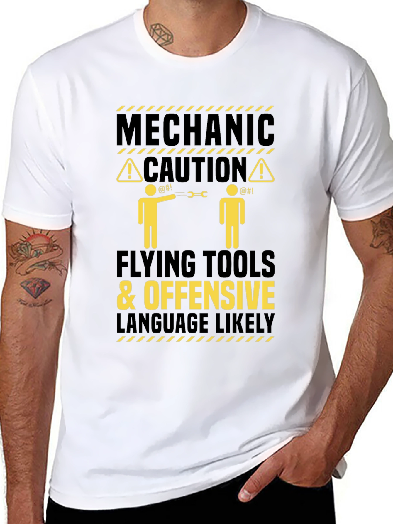 Mechanic Caution Funny Graphic T-Shirt