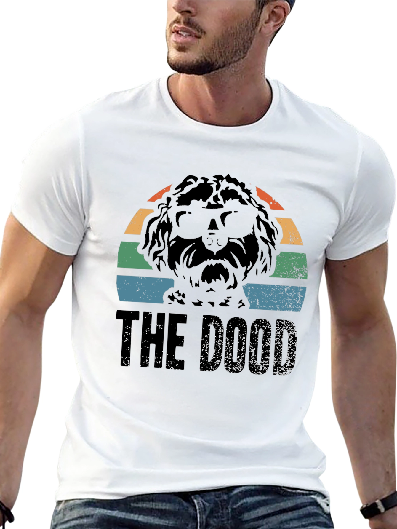 The Doggo Retro Sunset Graphic Tee