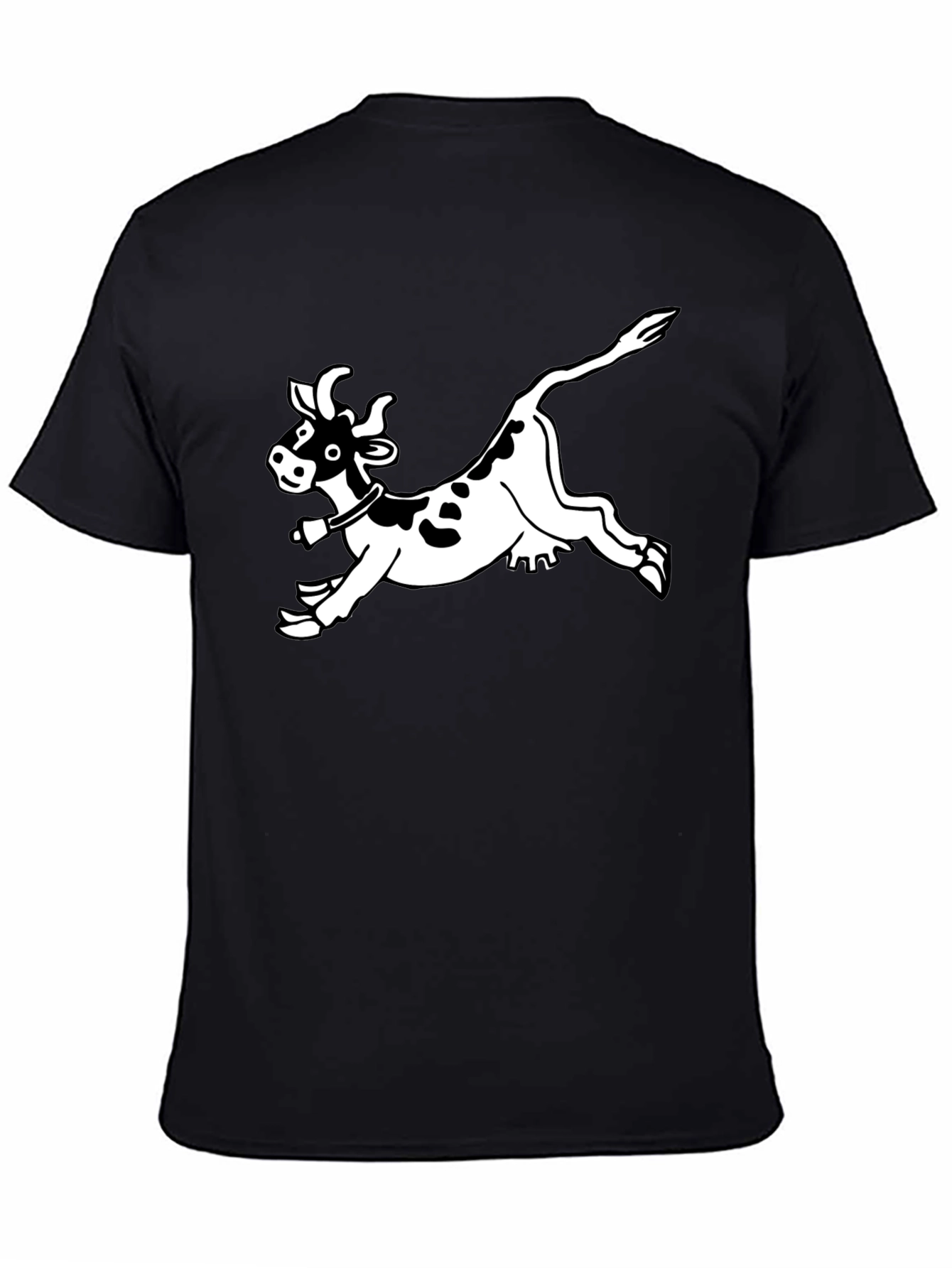 Funny Cow Graphic Black T-Shirt