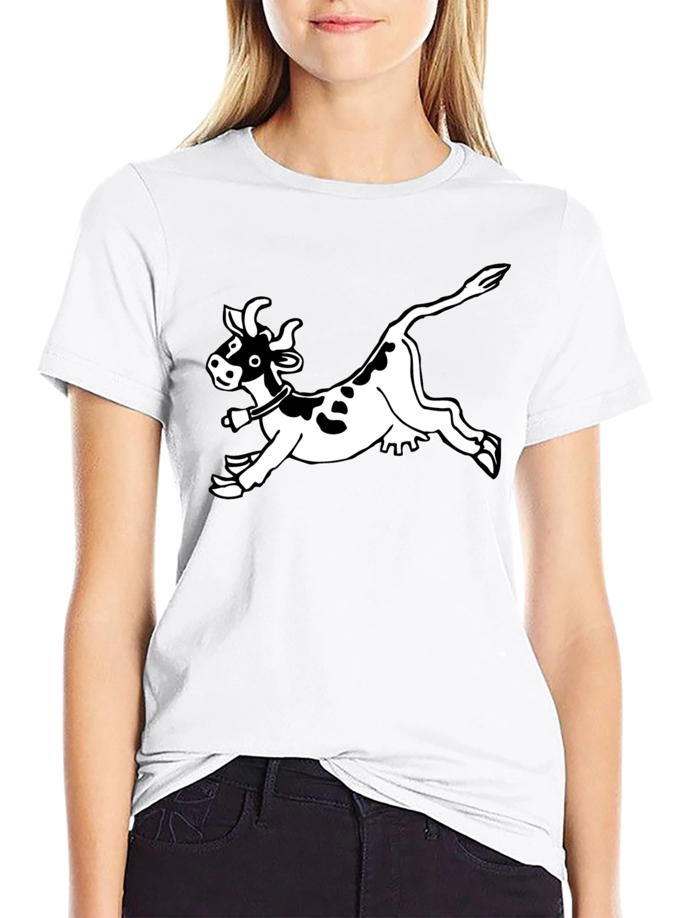Funny Cow Graphic Black T-Shirt