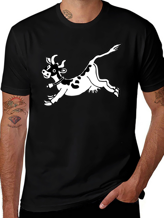 Funny Cow Graphic Black T-Shirt