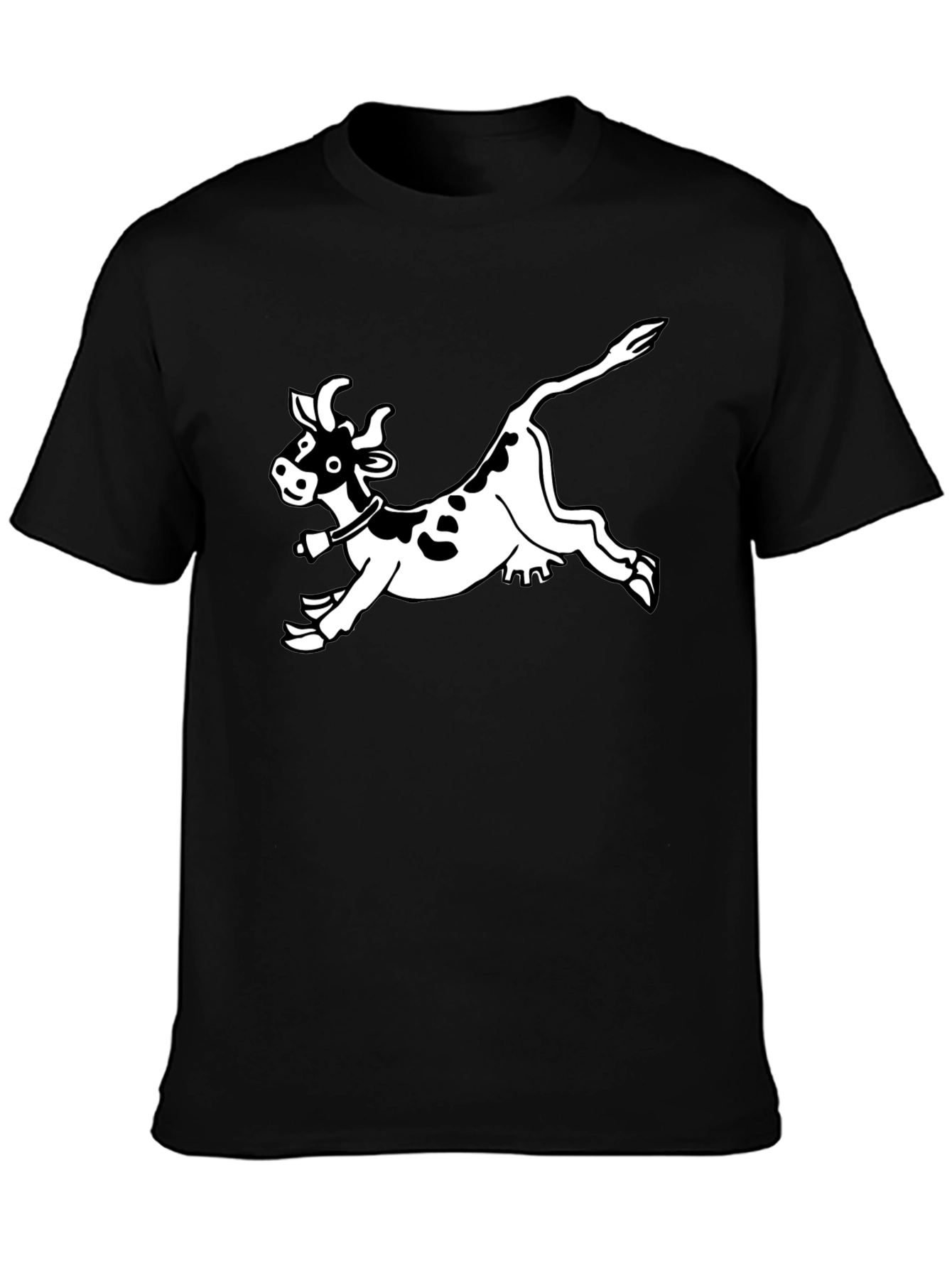 Funny Cow Graphic Black T-Shirt