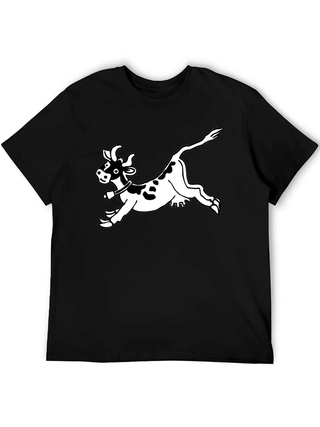 Funny Cow Graphic Black T-Shirt