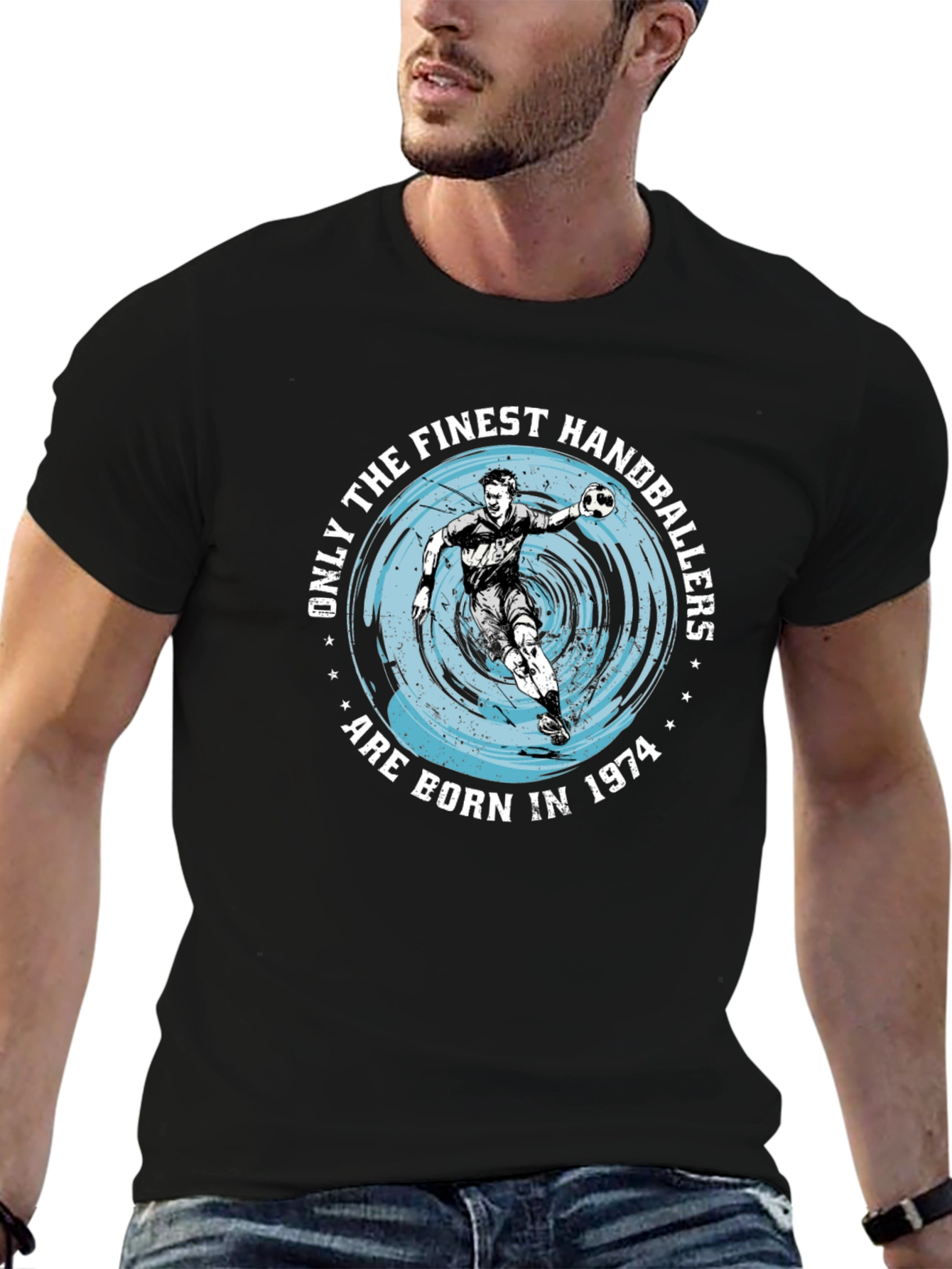Finest Handballers Black T-Shirt - Born in 1974