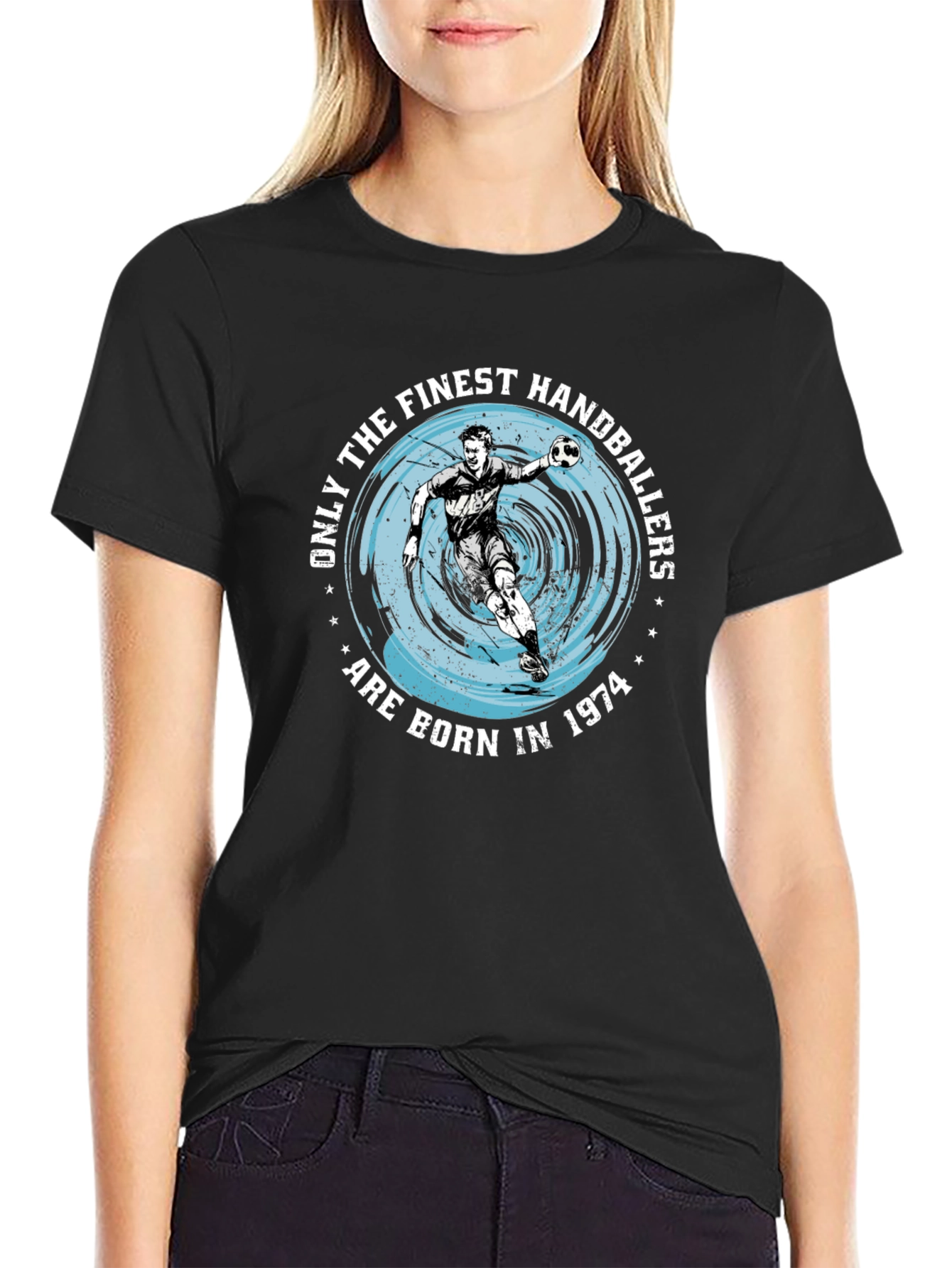 Finest Handballers Black T-Shirt - Born in 1974