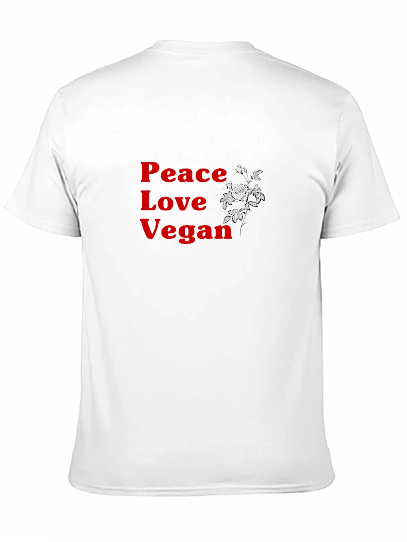 Peace Love Vegan Black T-Shirt