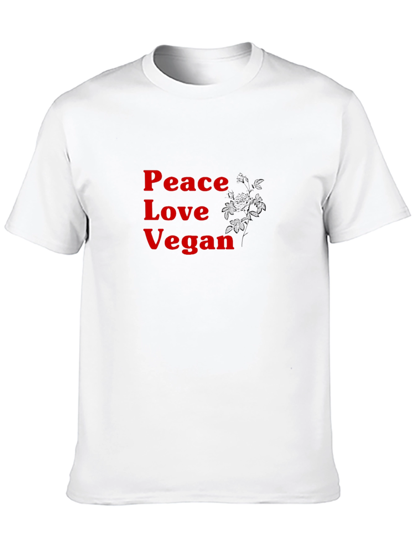 Peace Love Vegan Black T-Shirt