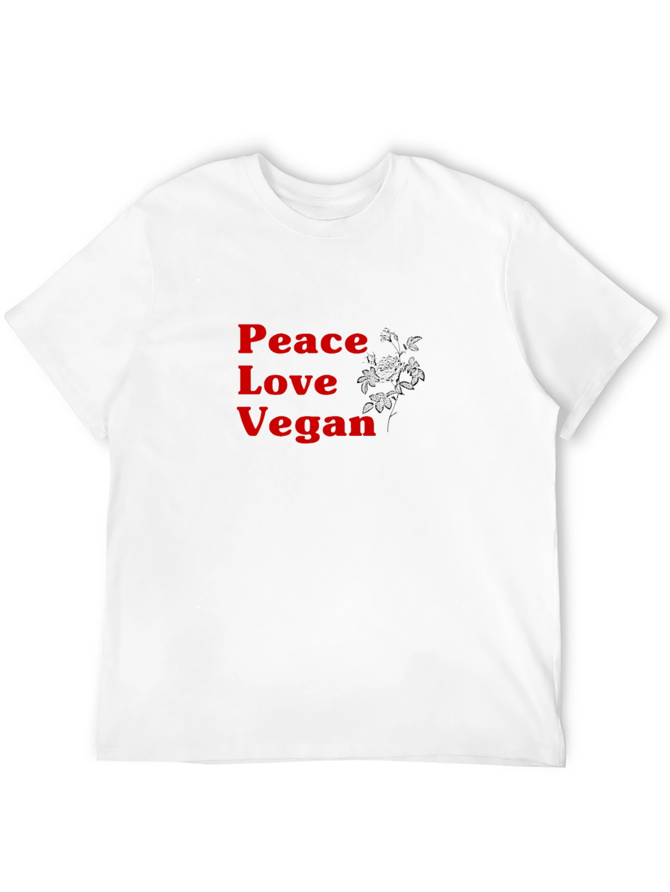 Peace Love Vegan Black T-Shirt