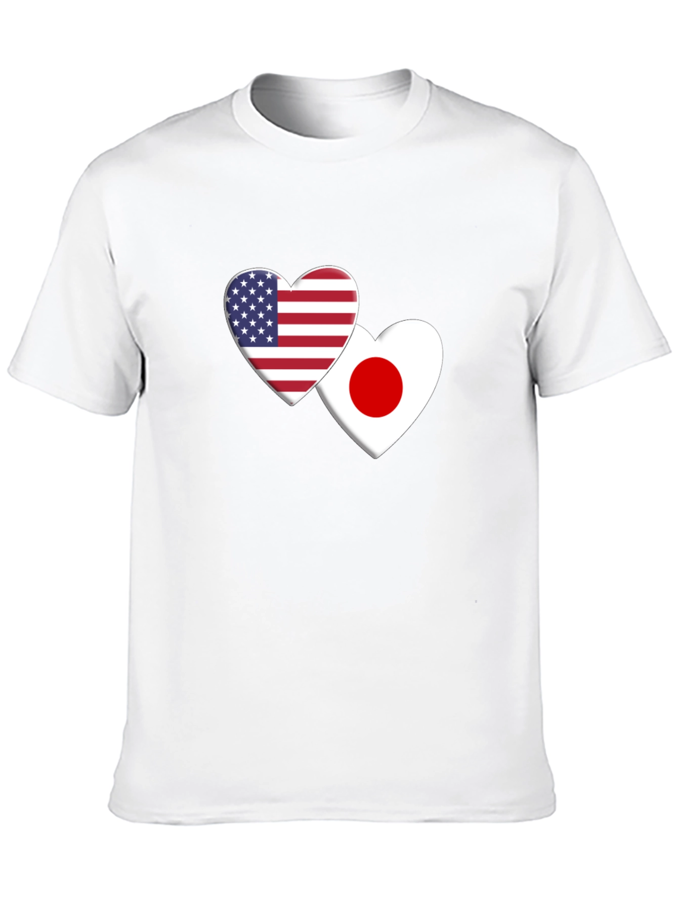 USA & Japan Heart Flag T-Shirt