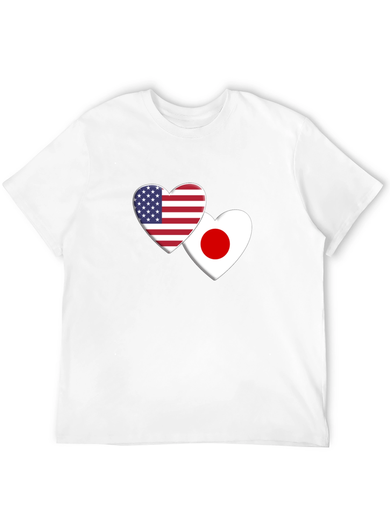 USA & Japan Heart Flag T-Shirt