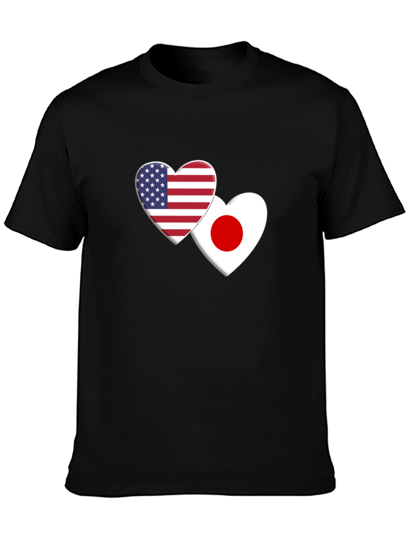 USA & Japan Heart Flag T-Shirt