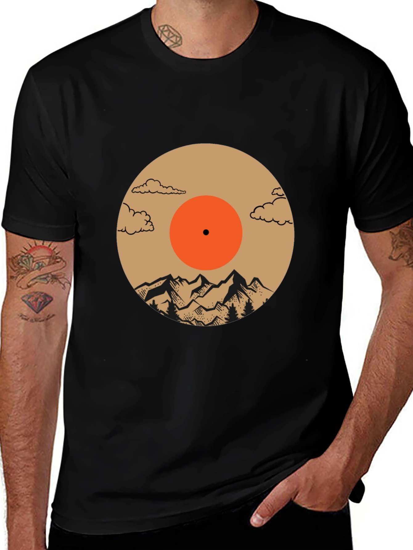 Mountain Vinyl Record Graphic Tee