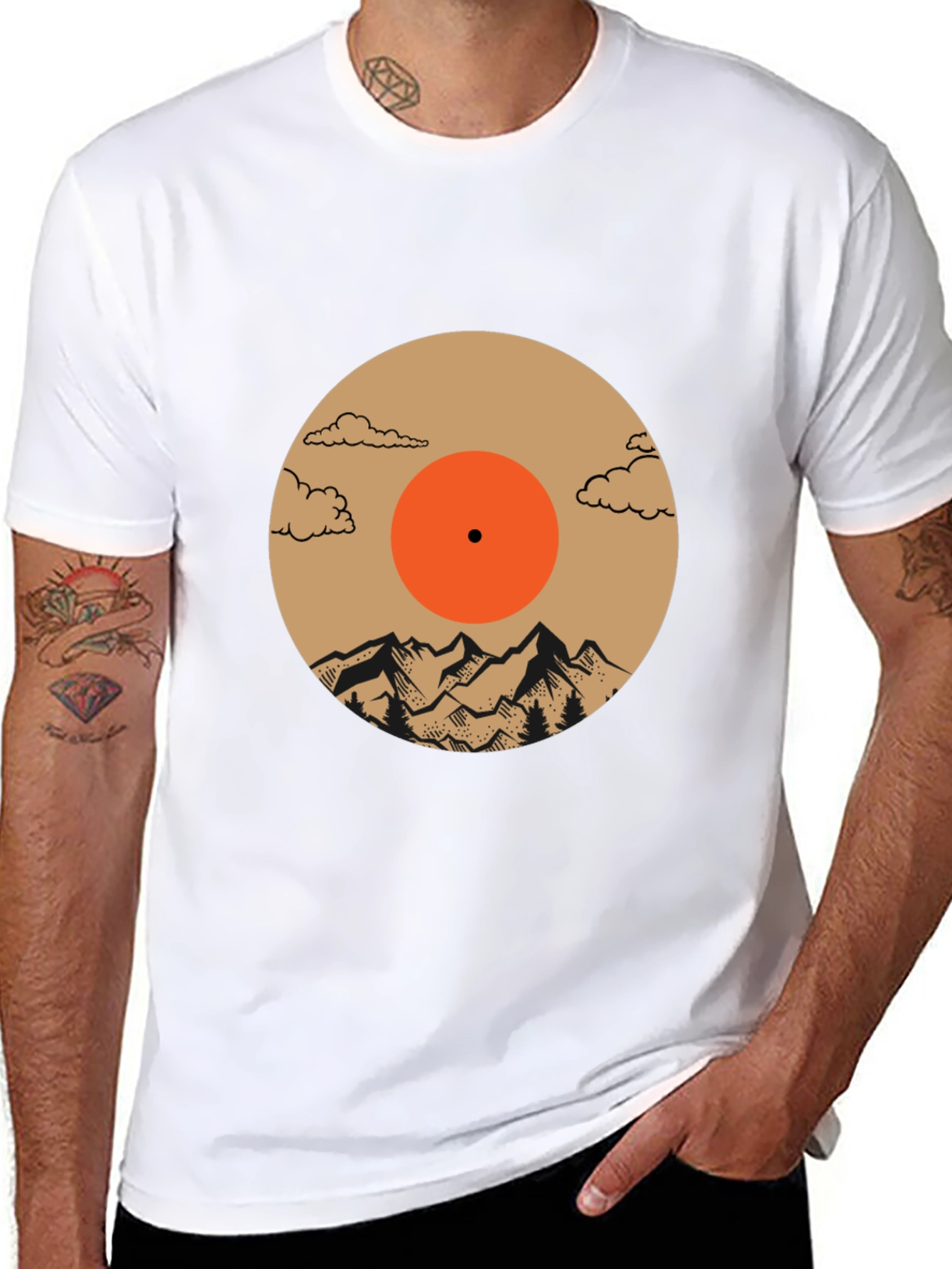 Mountain Vinyl Record Graphic Tee