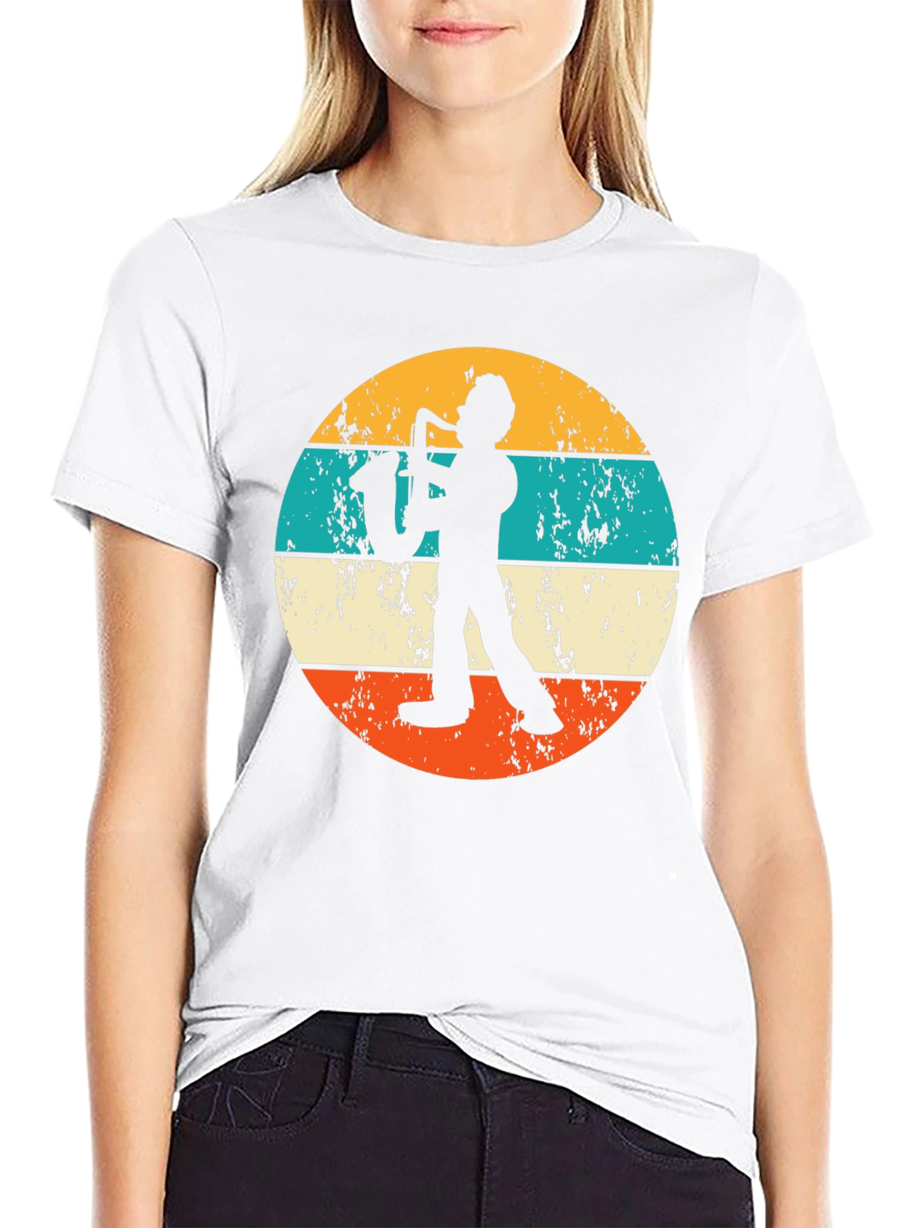Saxophone Player Retro Style Graphic T-Shirt
