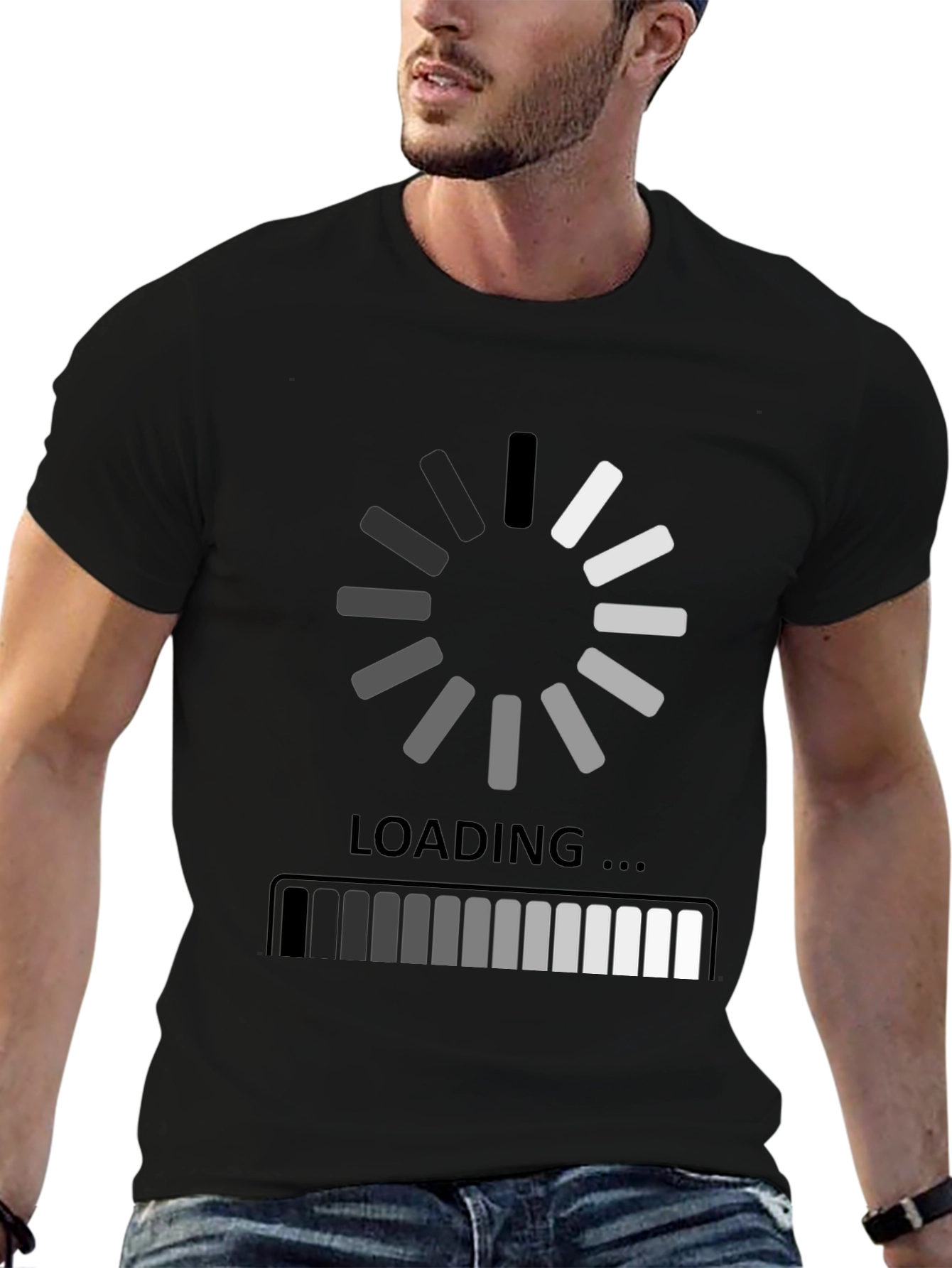 Loading Black Graphic Tee - Gamer Humor Shirt