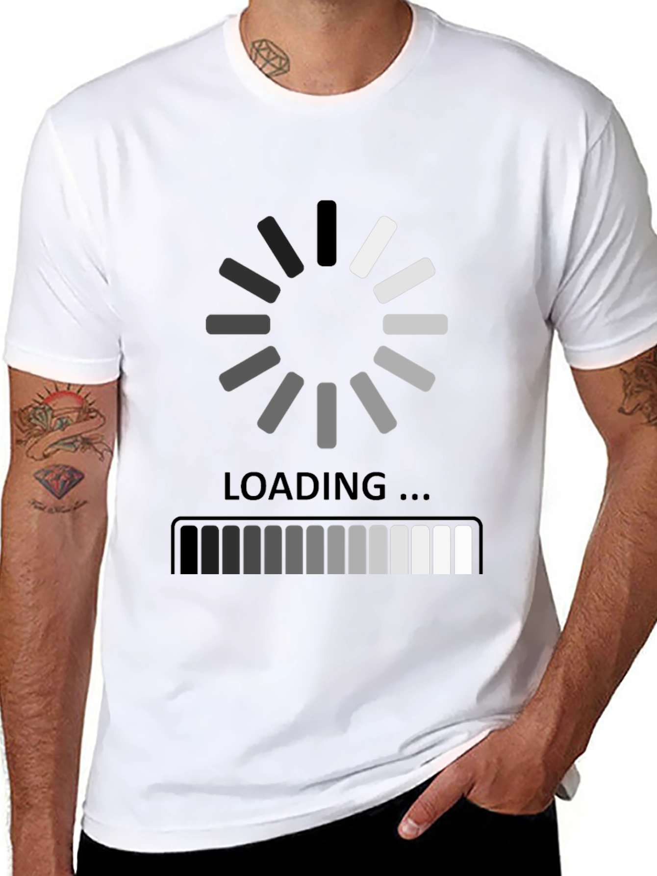 Loading Black Graphic Tee - Gamer Humor Shirt