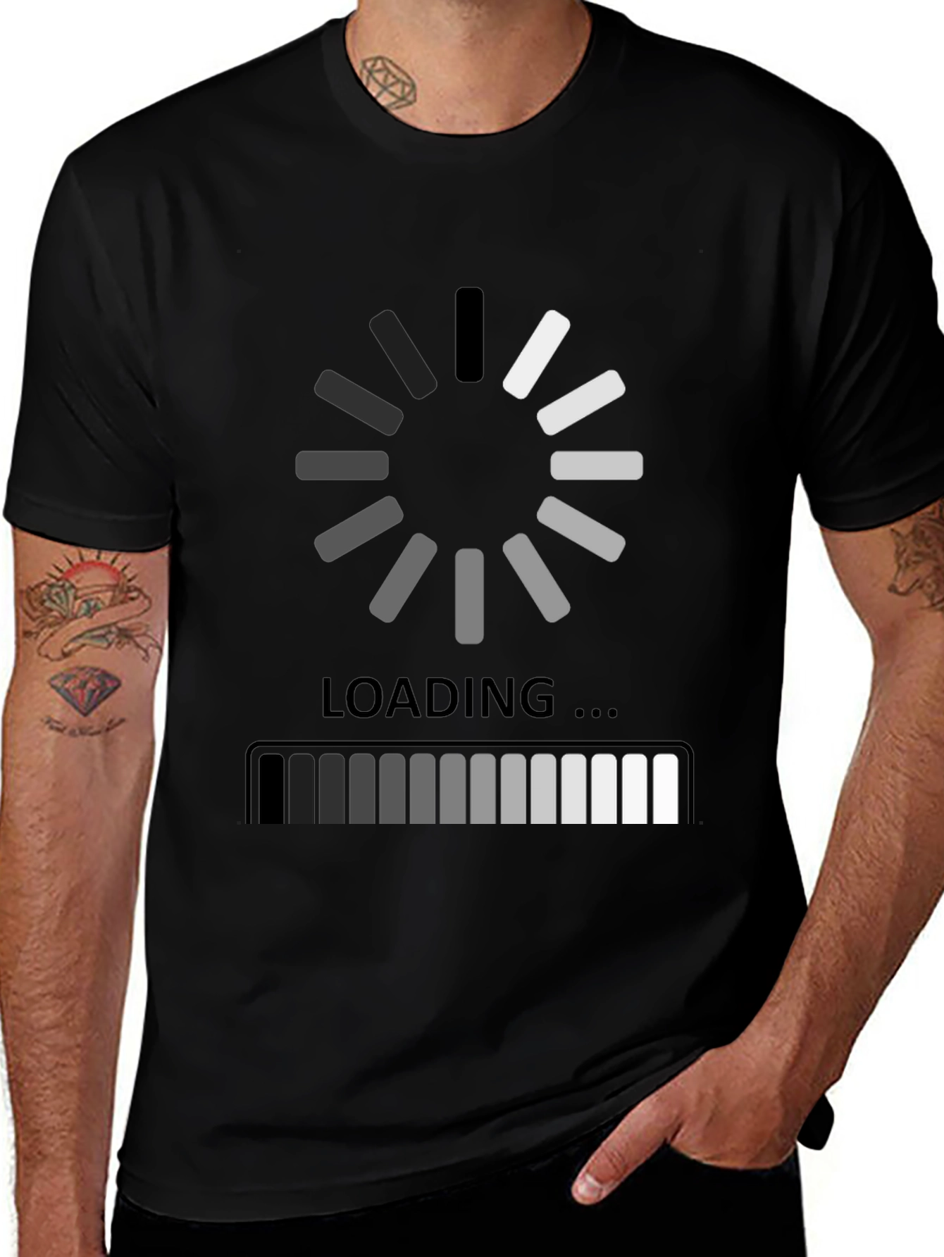 Loading Black Graphic Tee - Gamer Humor Shirt