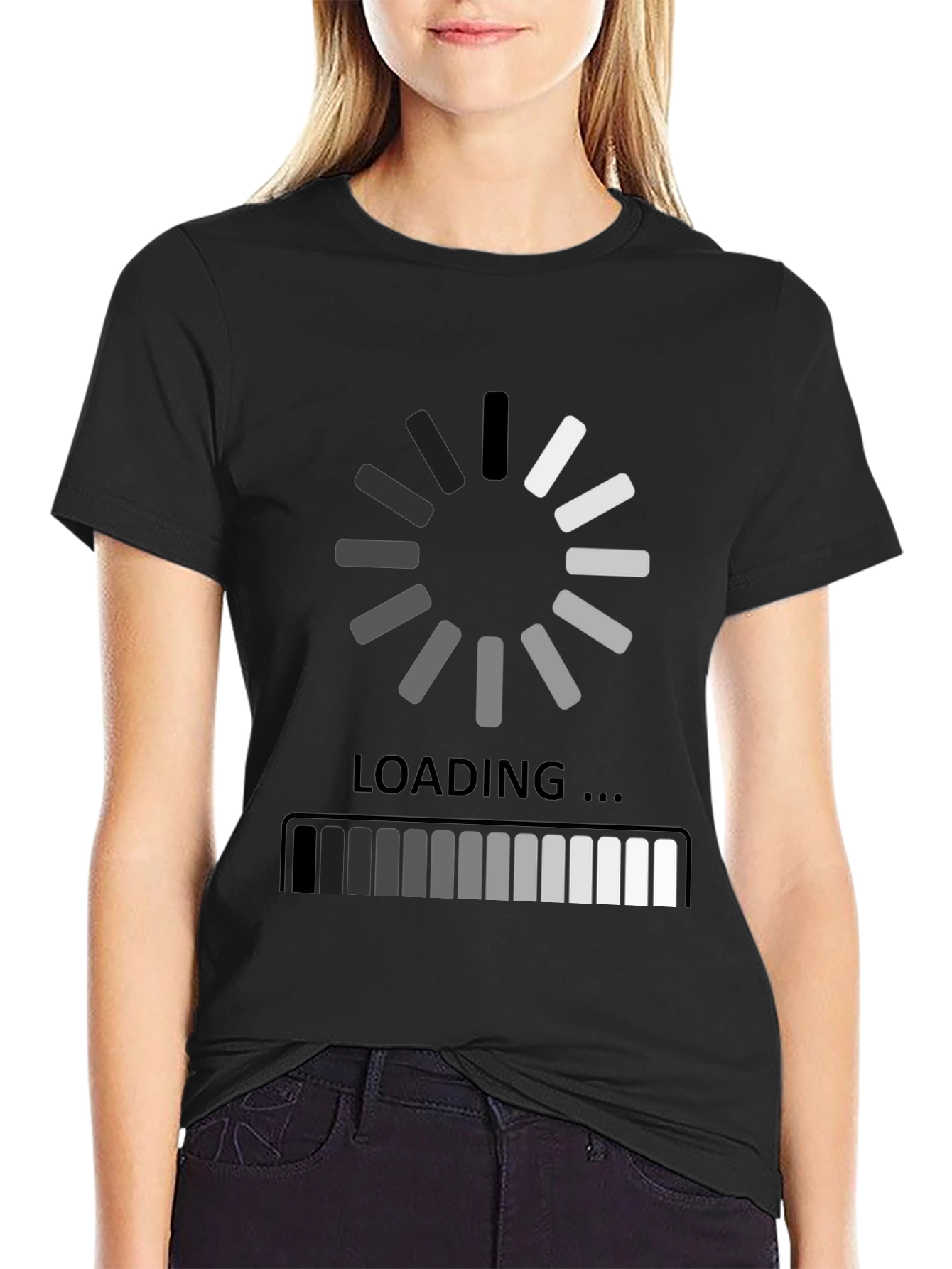 Loading Black Graphic Tee - Gamer Humor Shirt