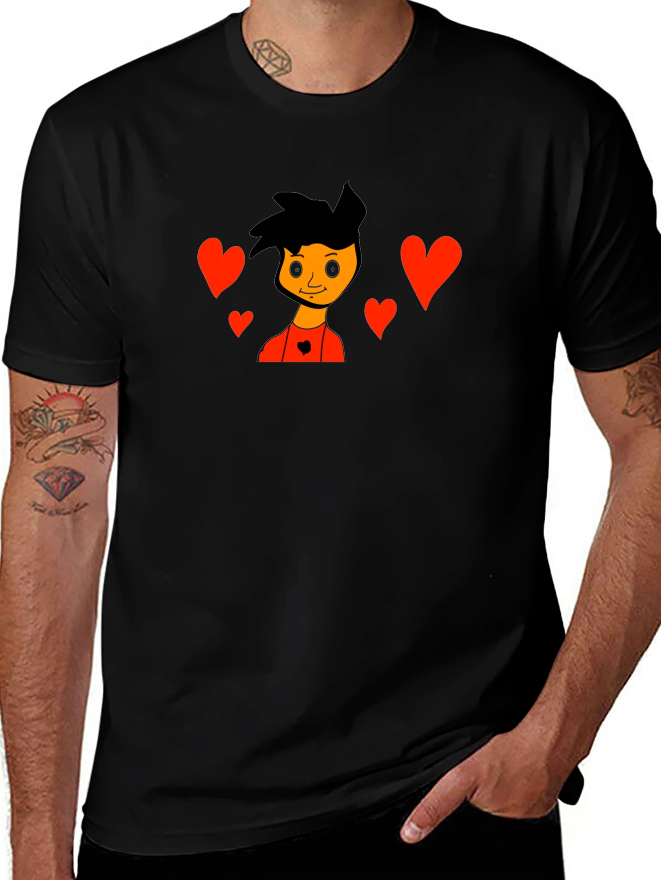 Cartoon Lovers Black T-Shirt