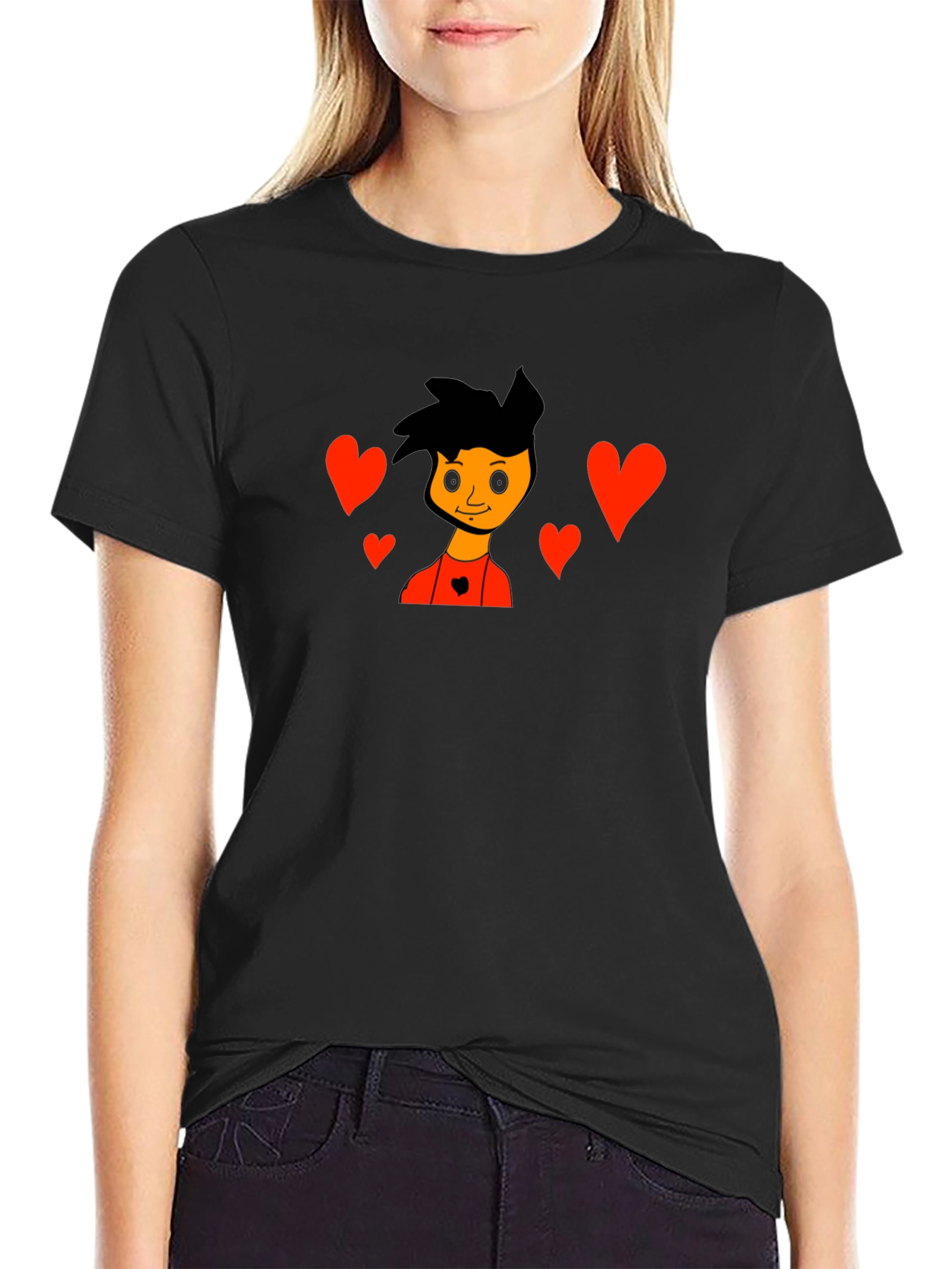 Cartoon Lovers Black T-Shirt