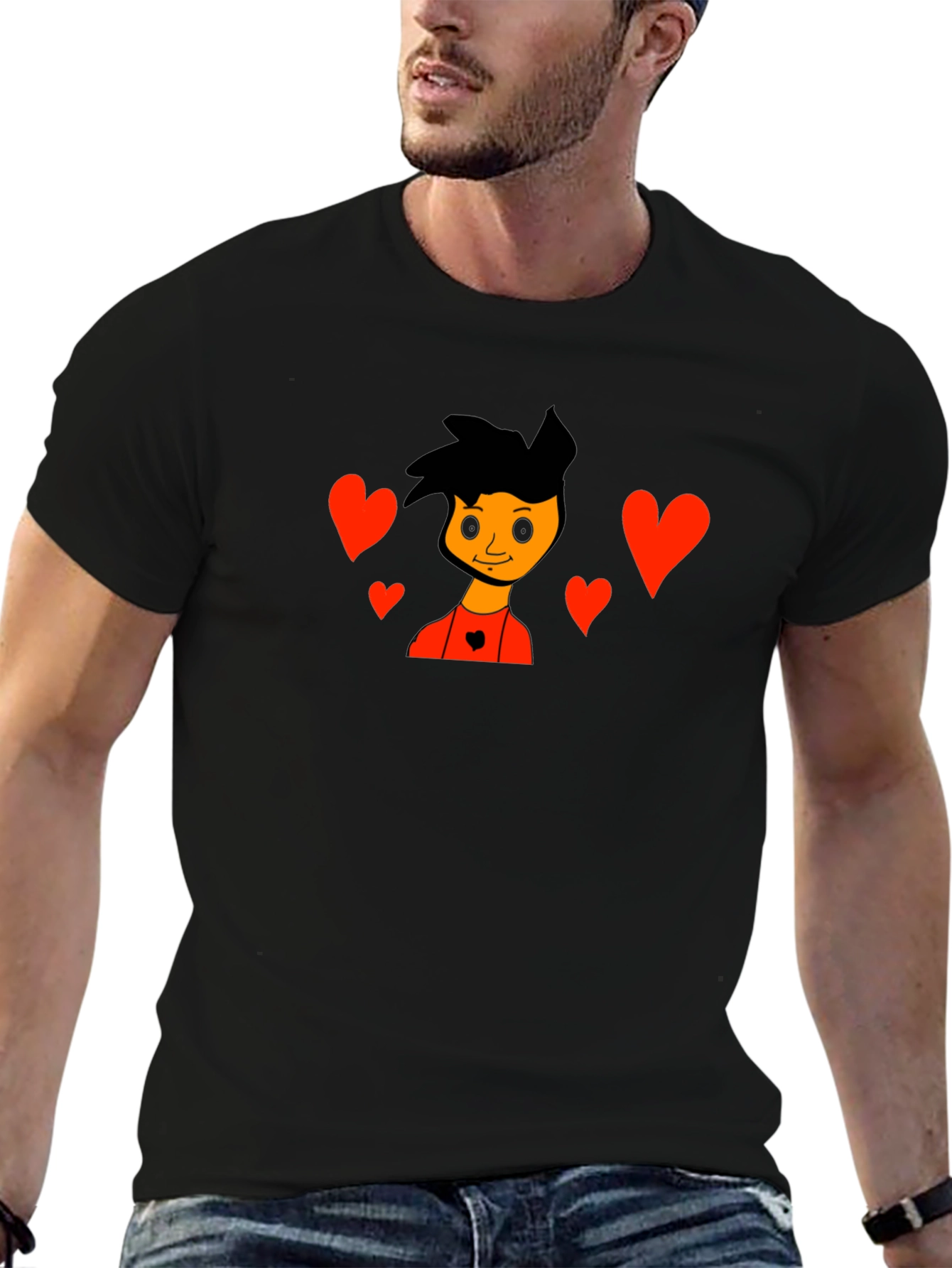 Cartoon Lovers Black T-Shirt