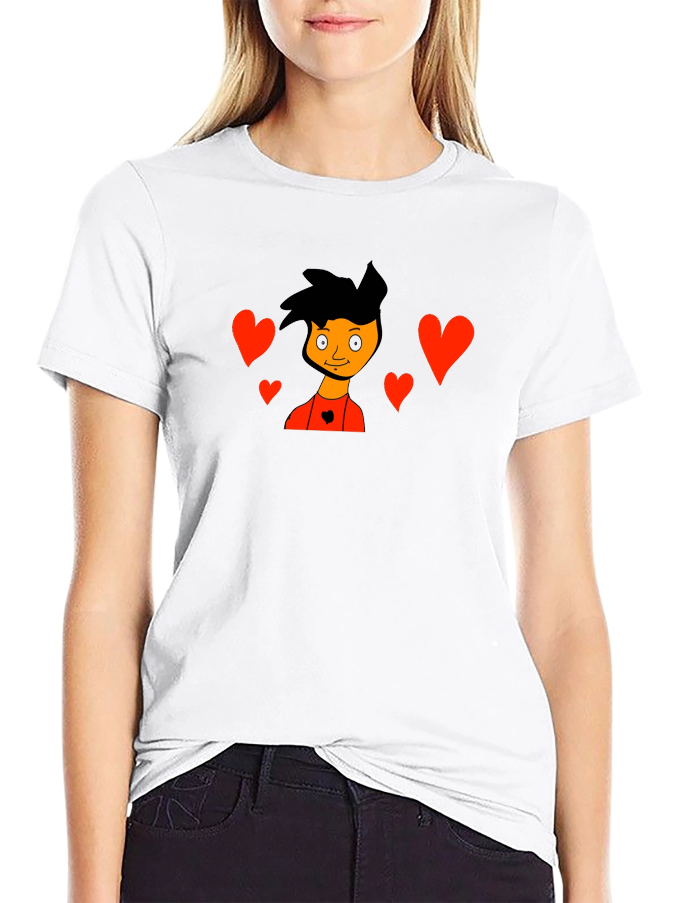 Cartoon Lovers Black T-Shirt