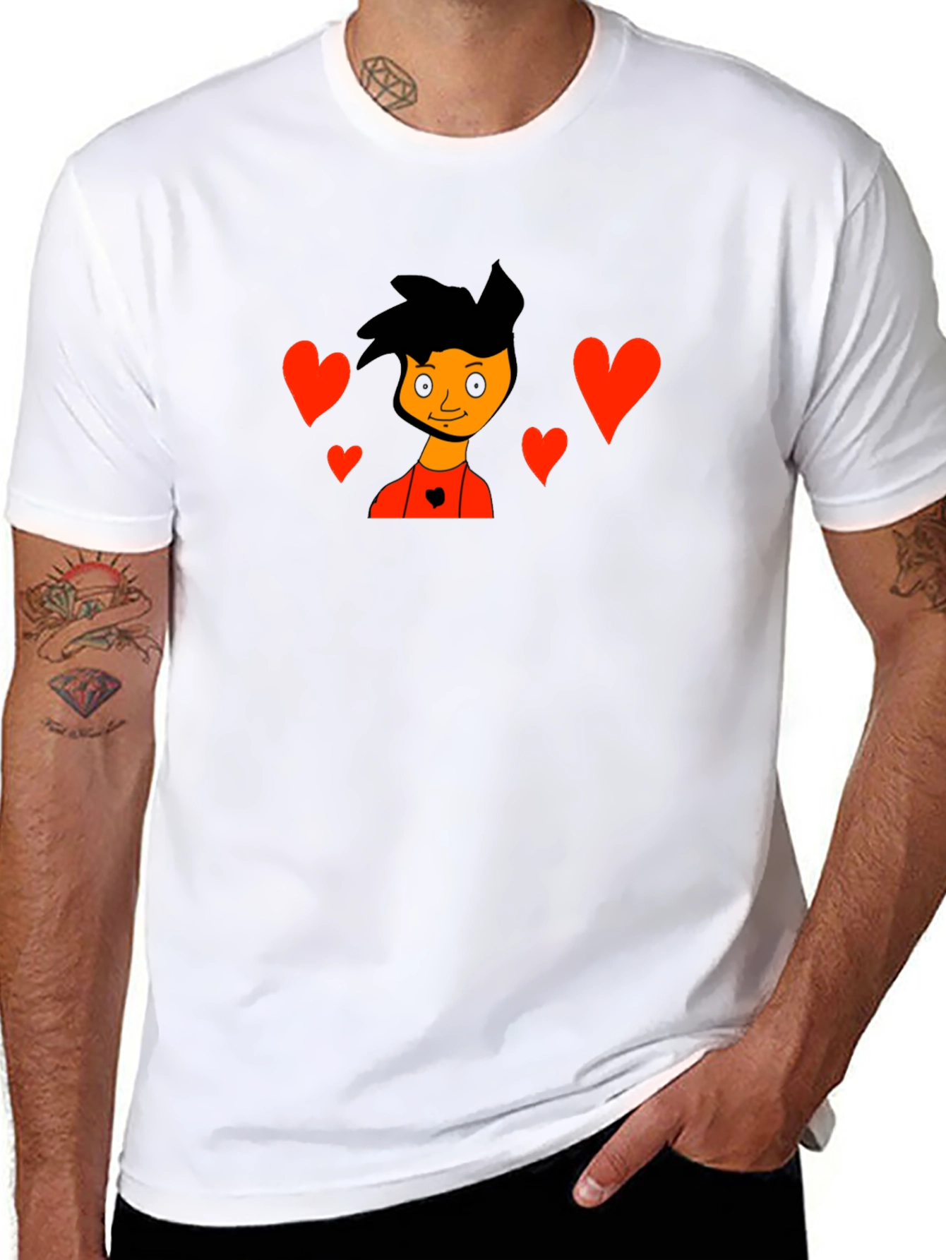 Cartoon Lovers Black T-Shirt