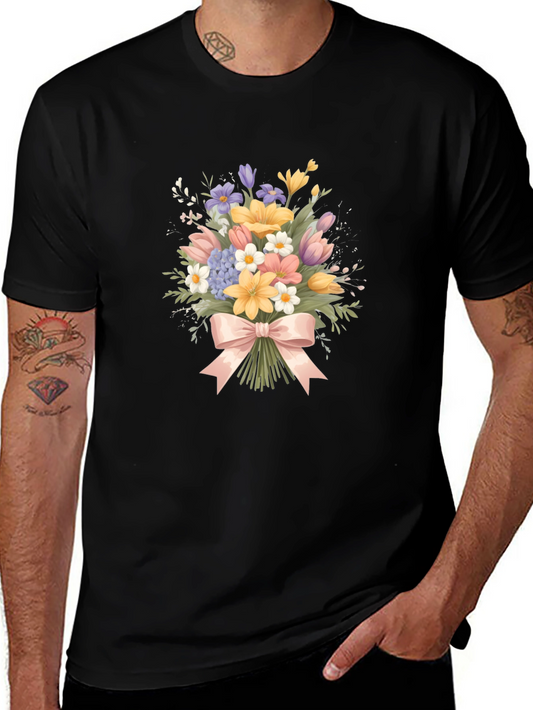 Floral Bouquet Graphic Tee - Stylish & Comfortable