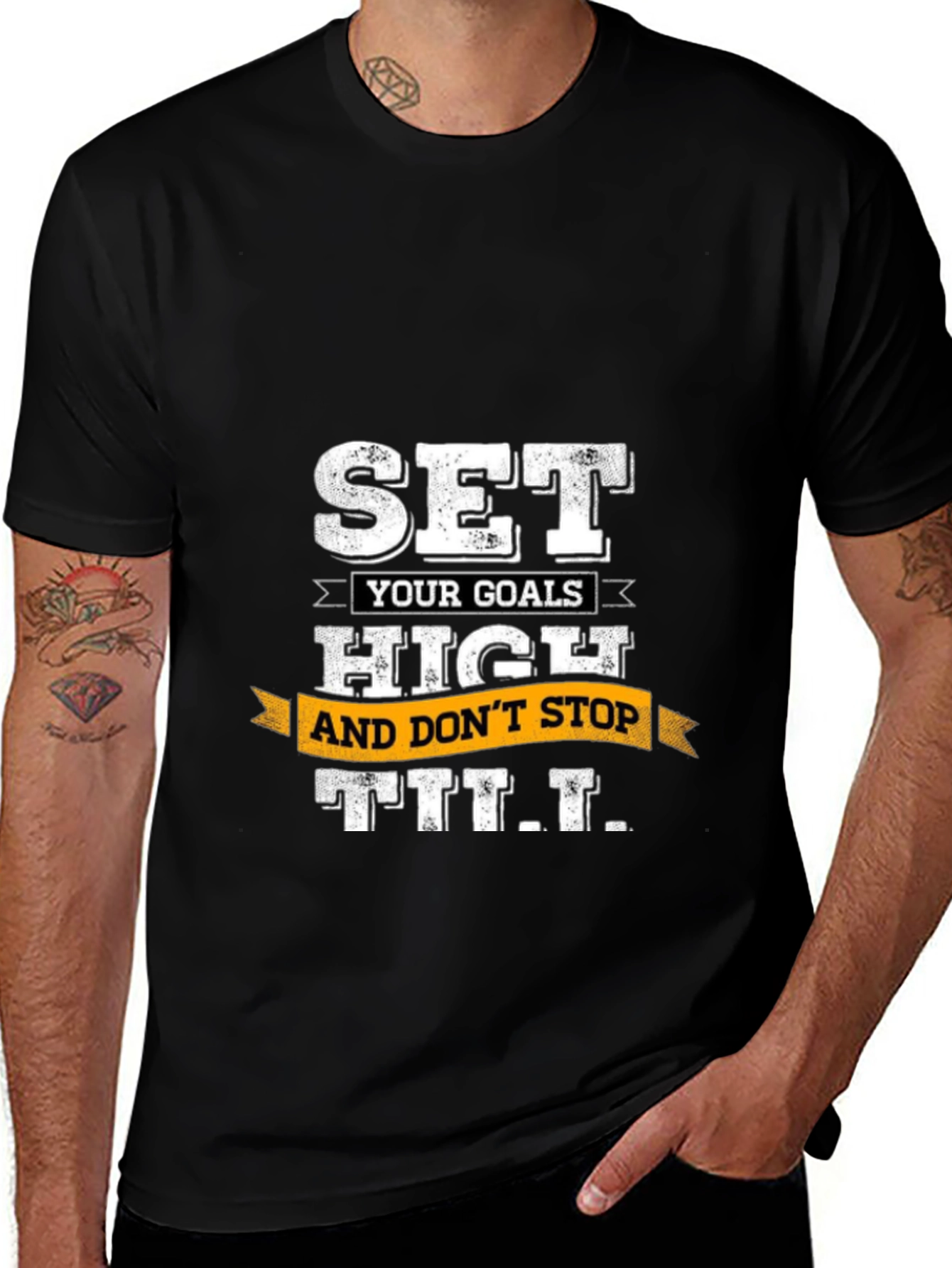 Set High Goals Graphic T-Shirt - Motivational Tee