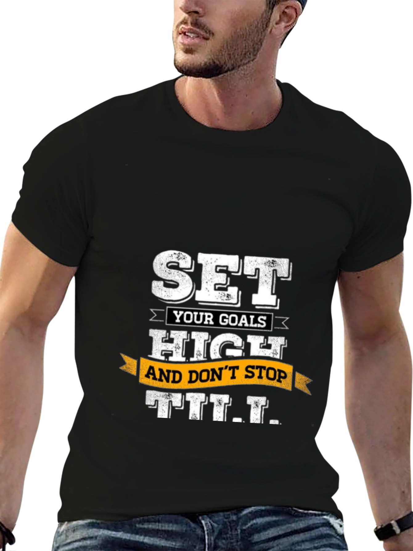 Set High Goals Graphic T-Shirt - Motivational Tee