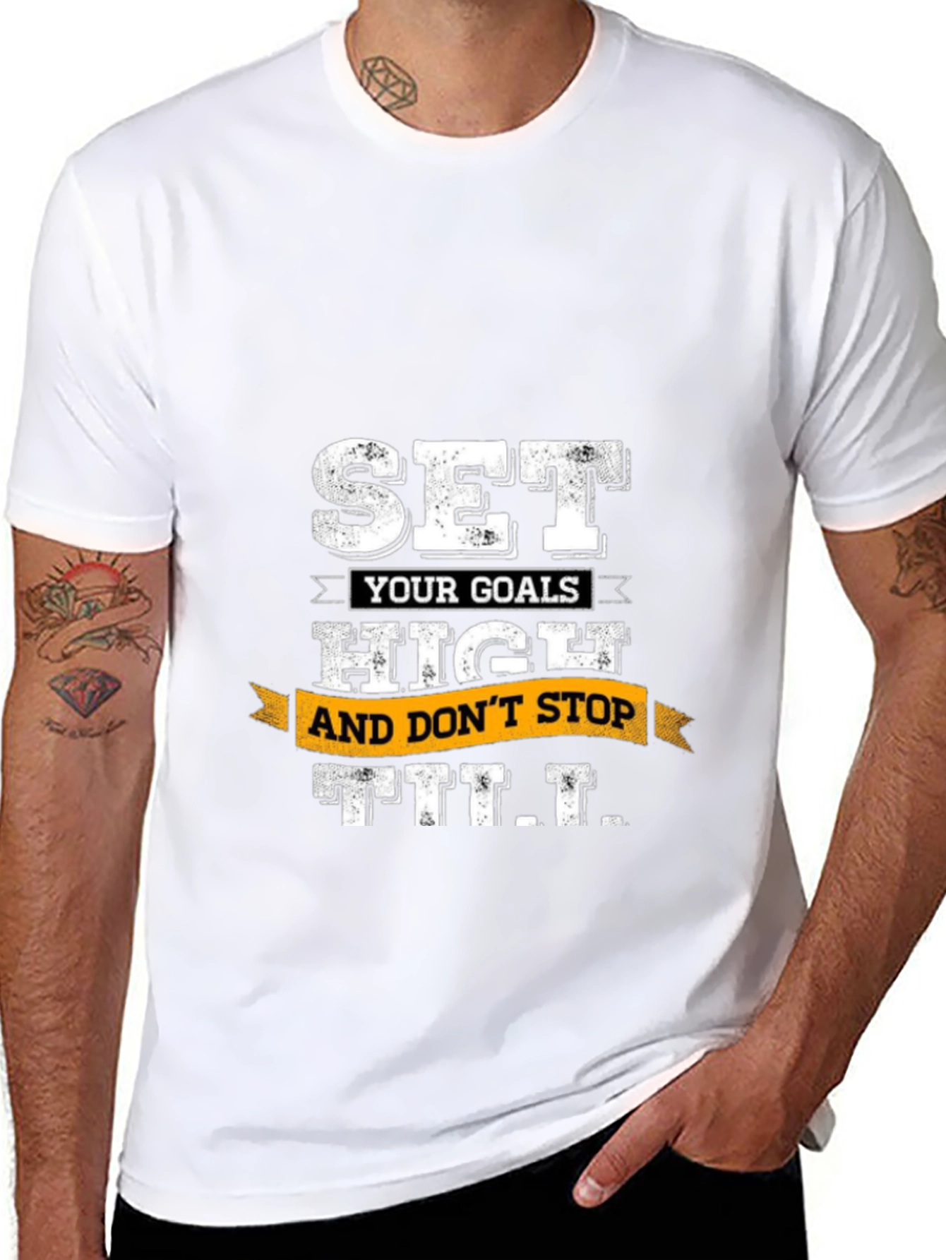 Set High Goals Graphic T-Shirt - Motivational Tee