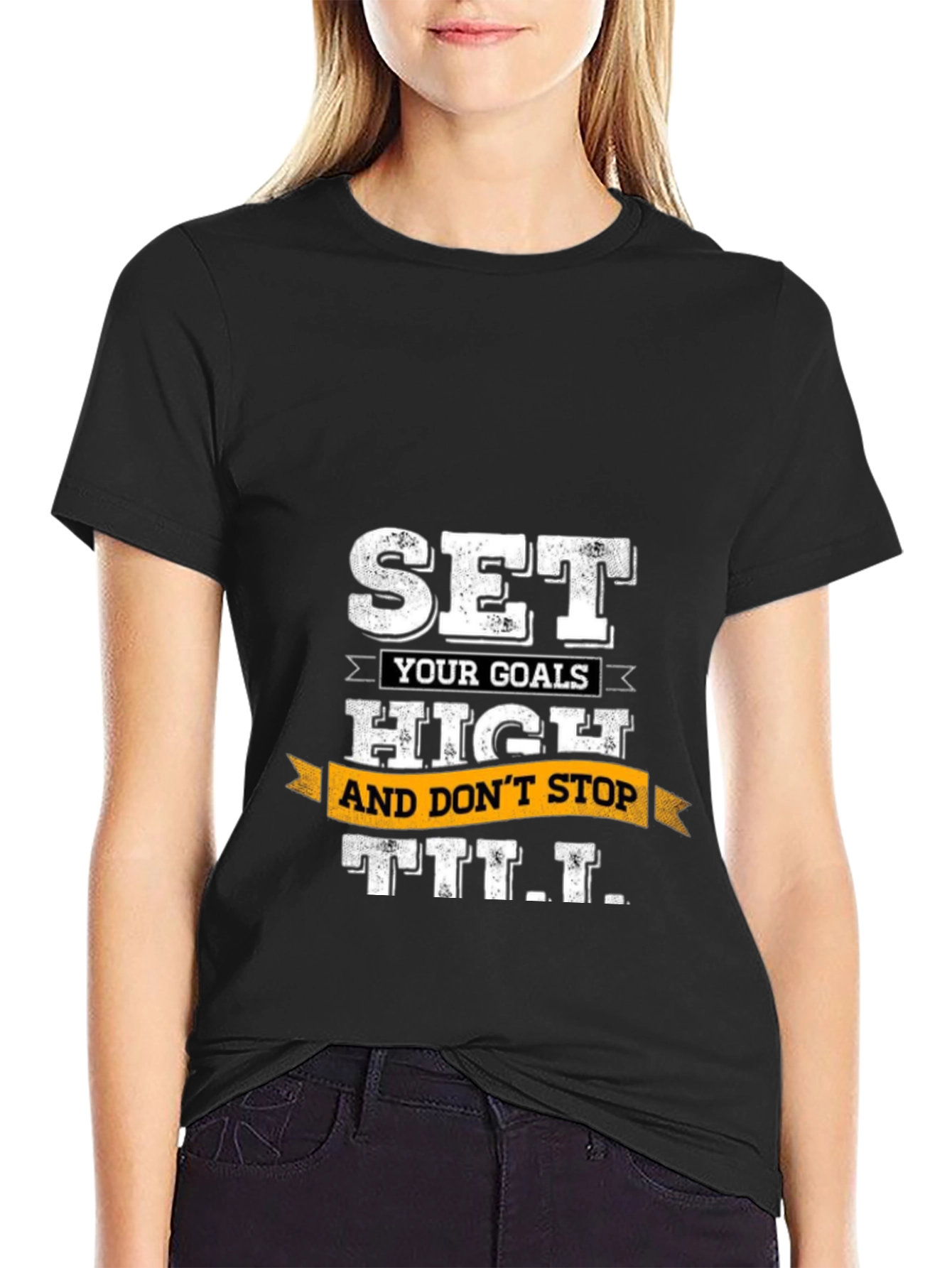 Set High Goals Graphic T-Shirt - Motivational Tee