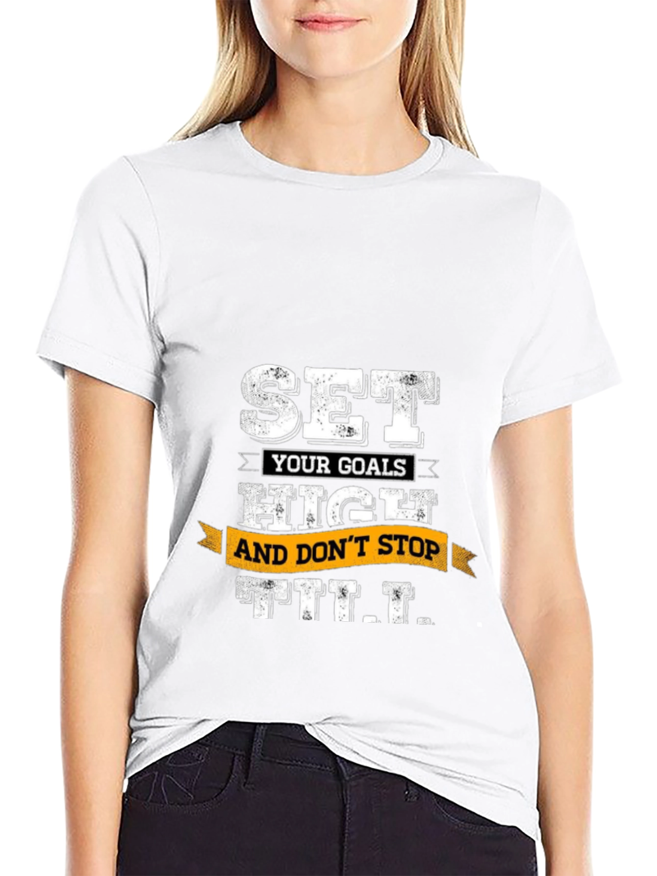 Set High Goals Graphic T-Shirt - Motivational Tee