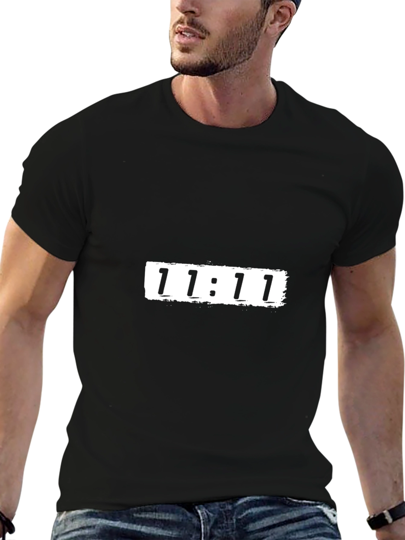 11:11 Graphic Tee - Trendy Black T-Shirt