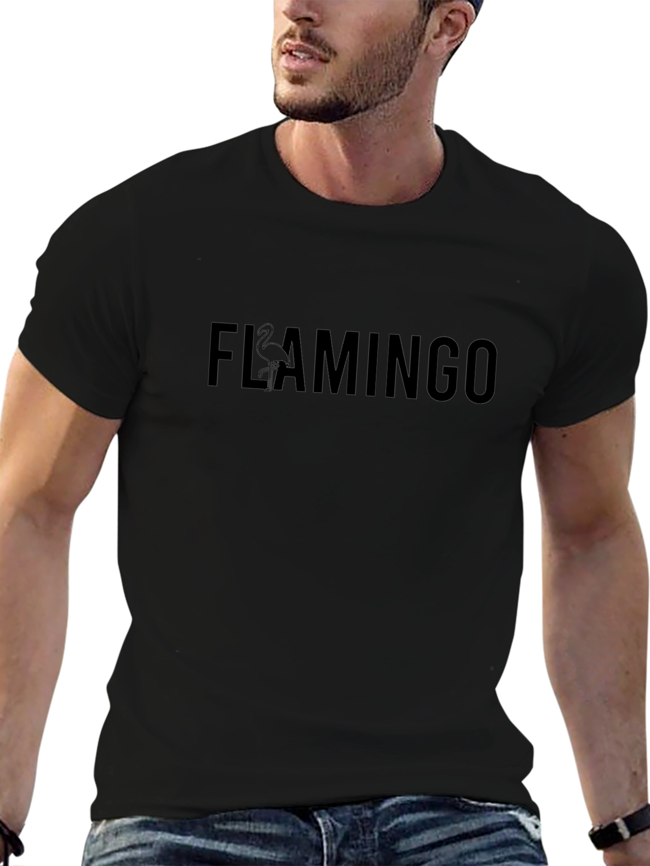 Black Flamingo Graphic T-Shirt - Casual Stylish Top