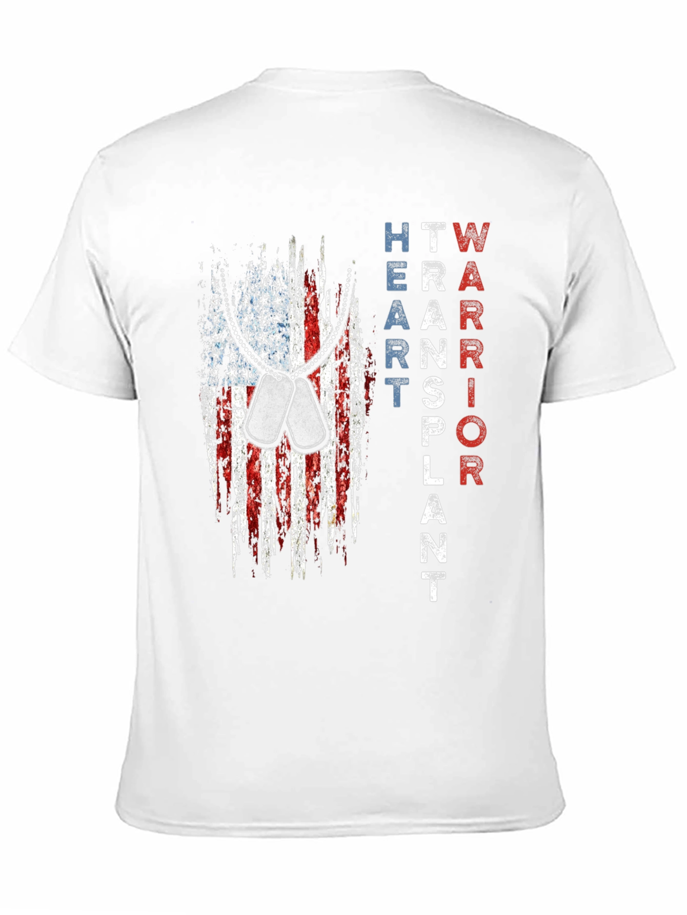 Heart Transplant Warrior Patriotic USA Flag T-Shirt