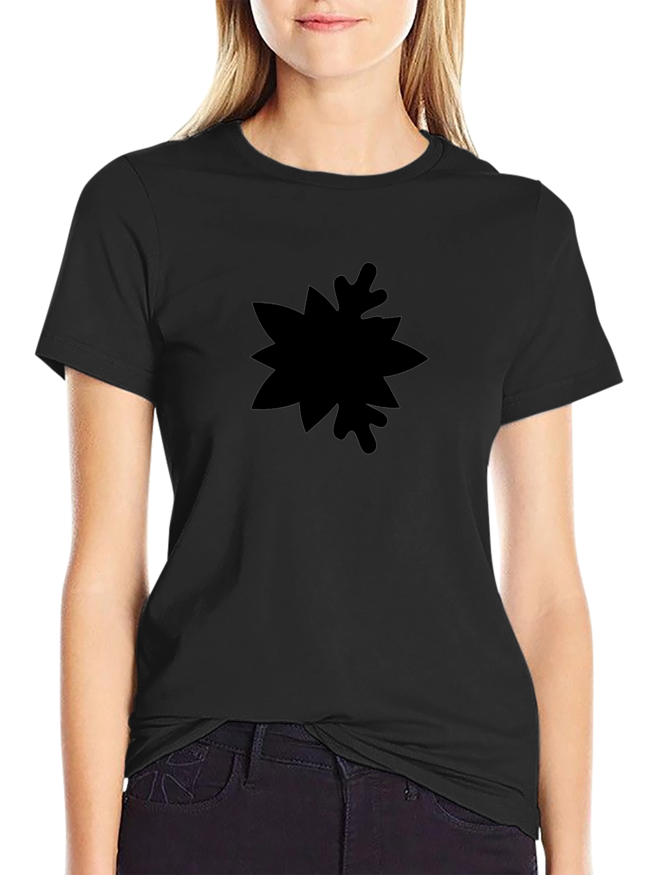Mens Black Graphic Tee - Abstract Design