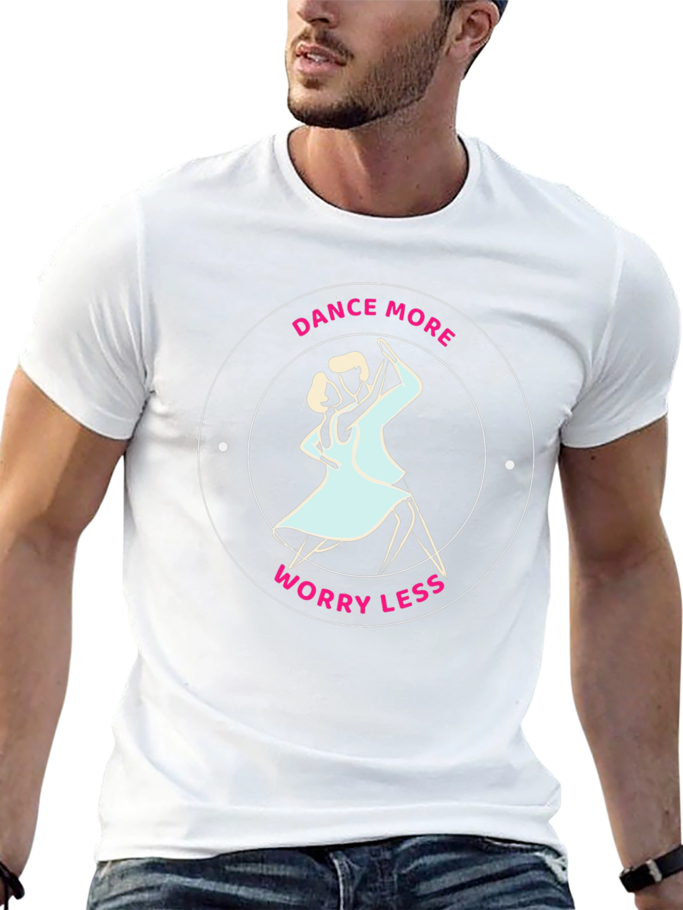 Dance More Worry Less Black Graphic Tee