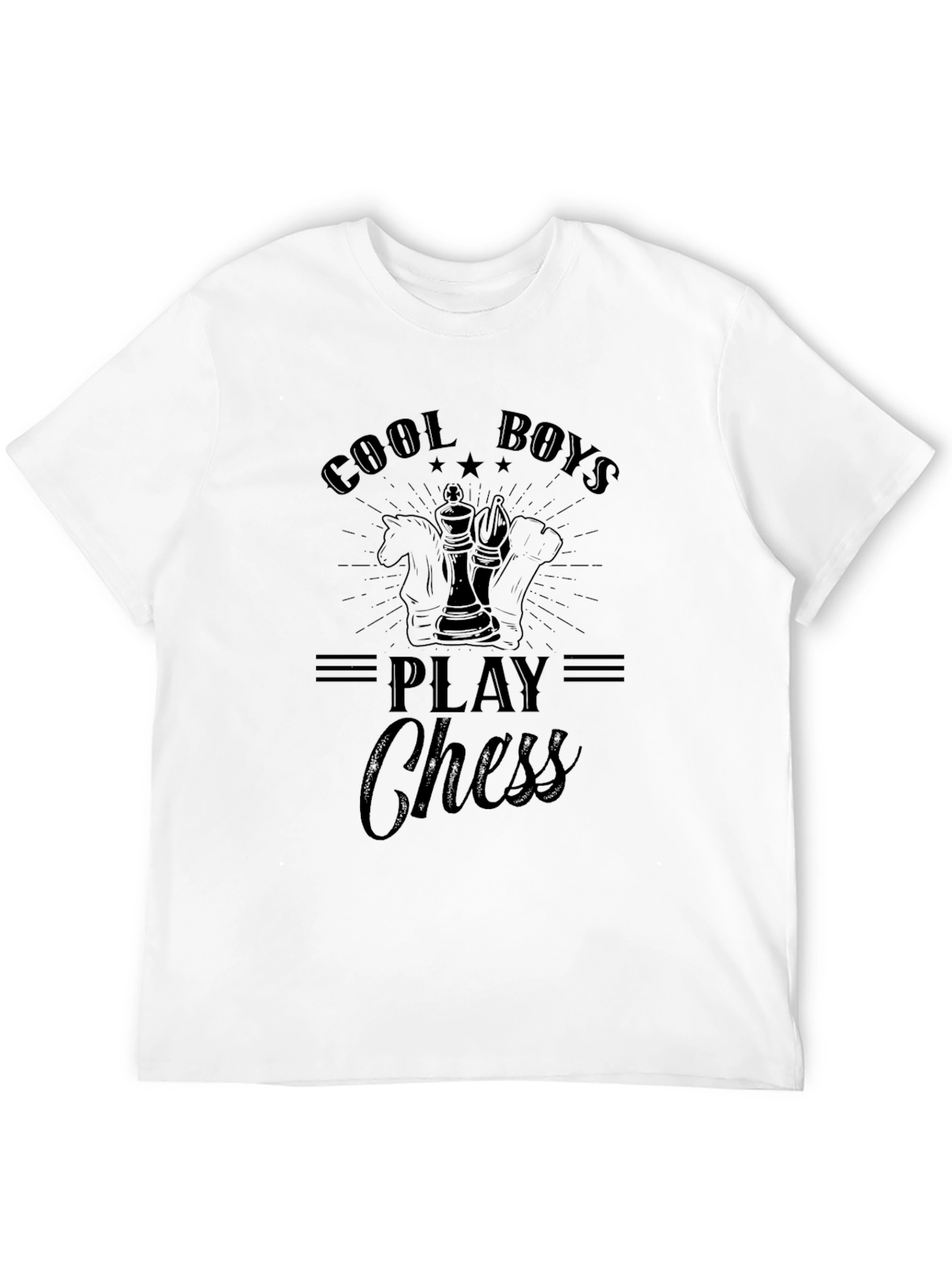 Cool Boys Play Chess Black T-Shirt