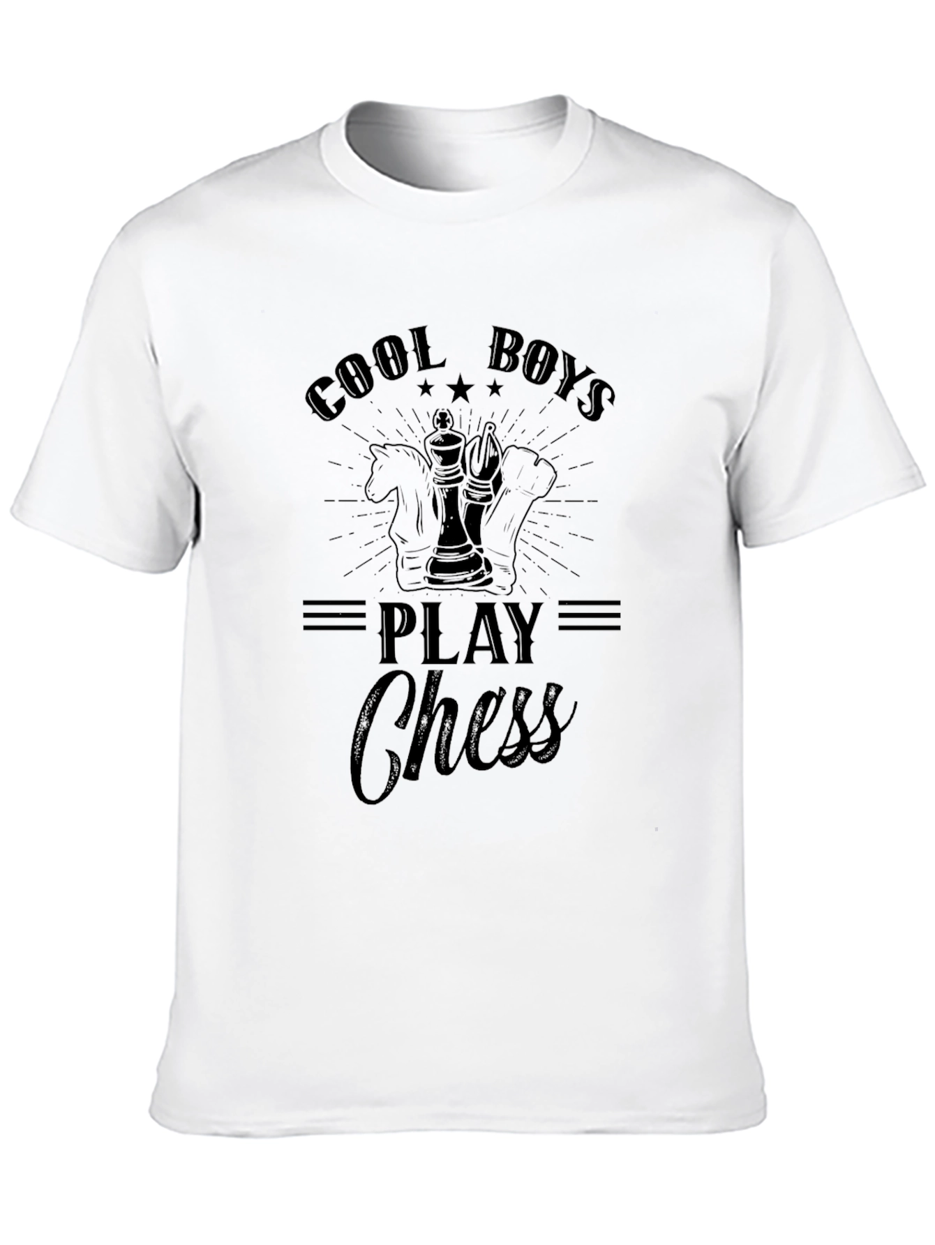 Cool Boys Play Chess Black T-Shirt