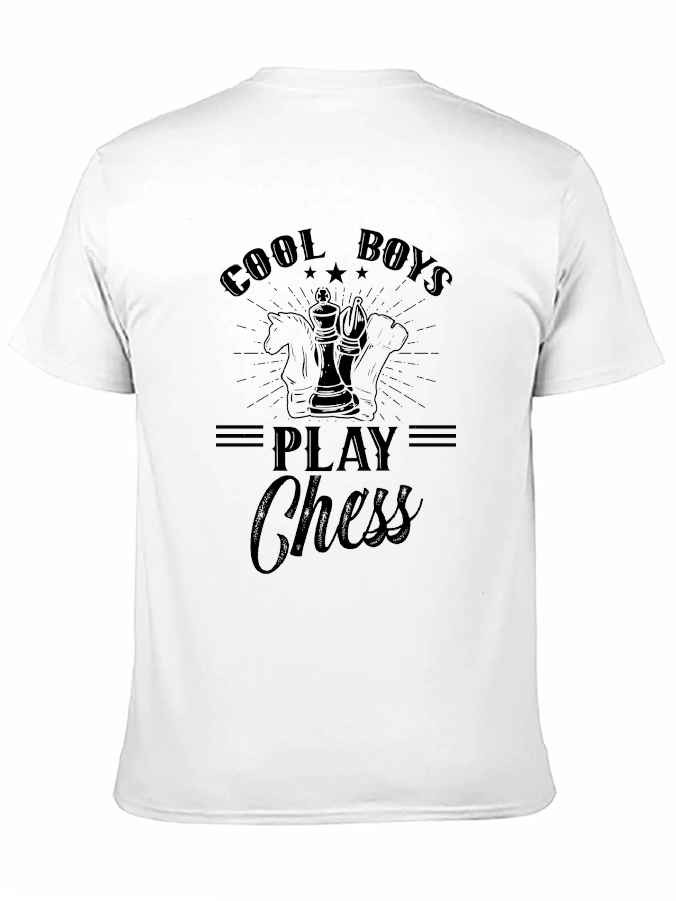 Cool Boys Play Chess Black T-Shirt