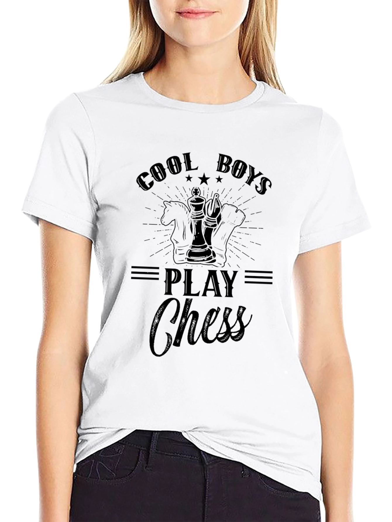 Cool Boys Play Chess Black T-Shirt