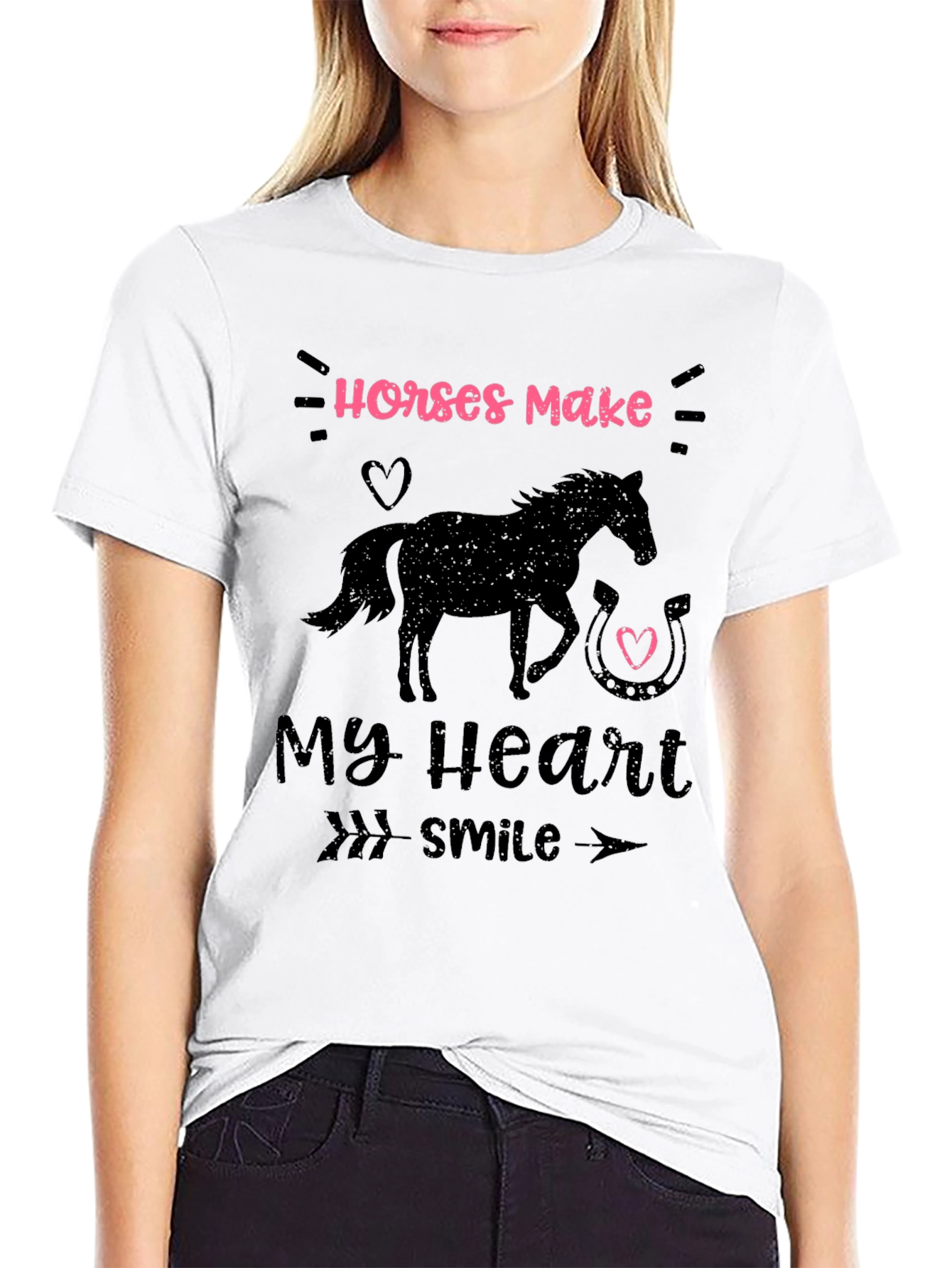 Horses Make My Heart Smile T-Shirt