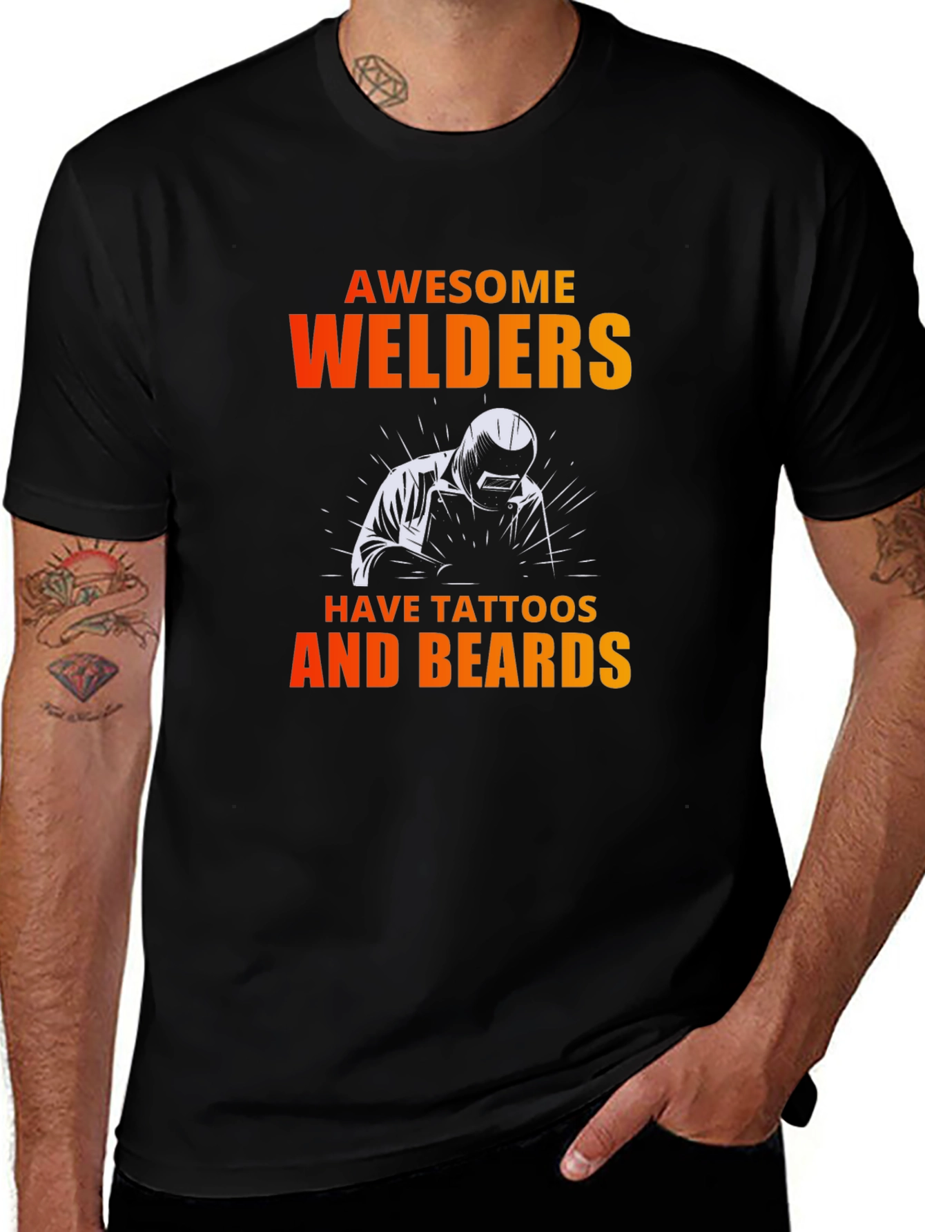 Awesome Welders T-Shirt - Tattoos & Beards