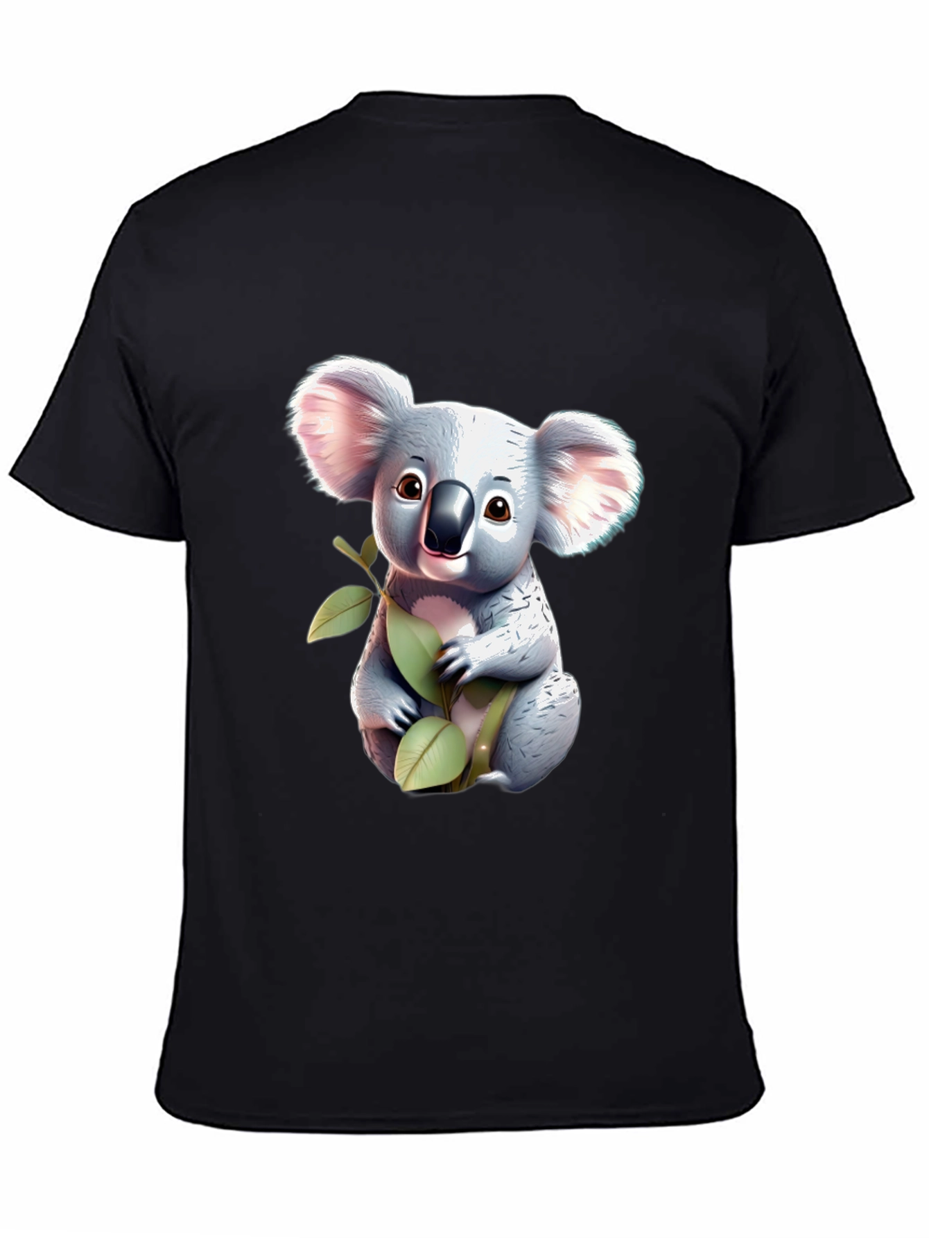 Cute Koala Bear Graphic T-Shirt - Black