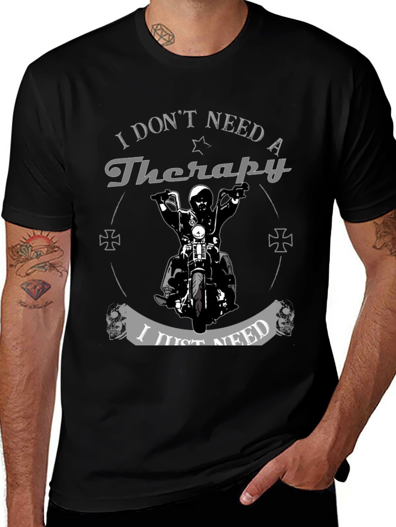 Therapy Motorcycle Graphic Tee - Biker Style Shirt