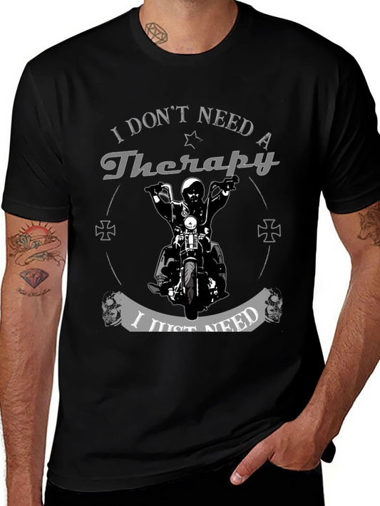 Therapy Motorcycle Graphic Tee - Biker Style Shirt