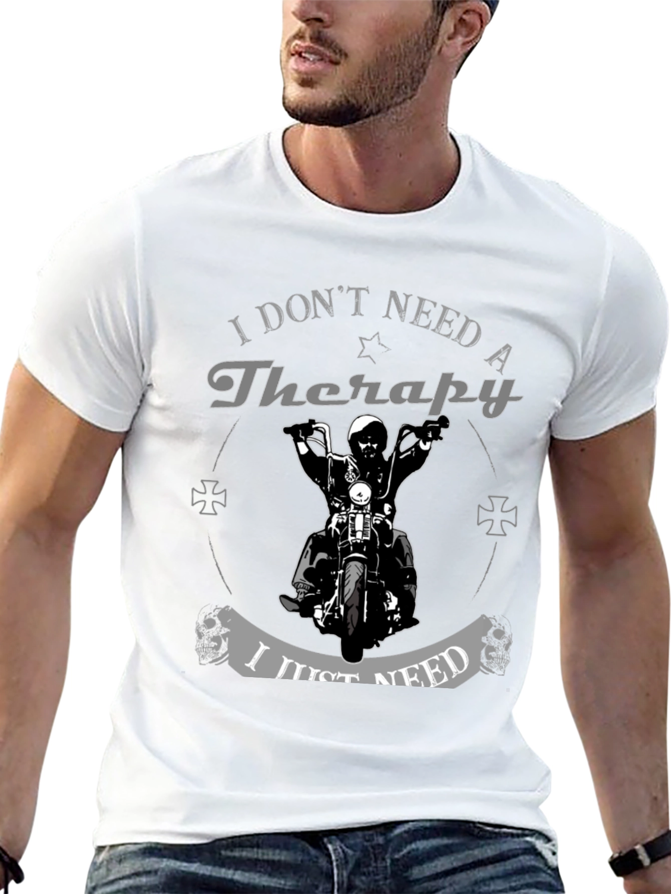 Therapy Motorcycle Graphic Tee - Biker Style Shirt
